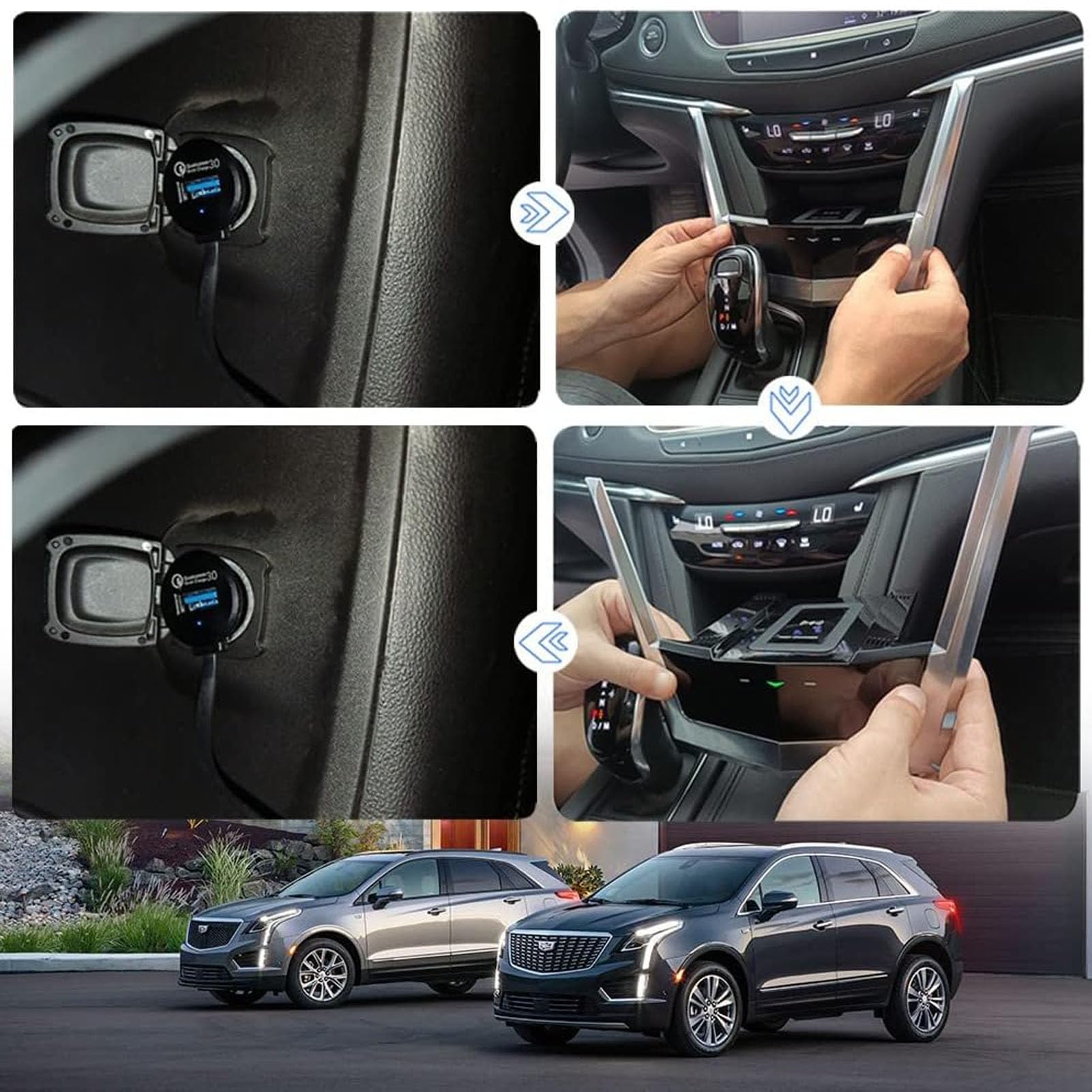 Cenna Caricabatteria da Auto Wireless per Cadillac Xt5 (2016-2023) Xt6 (2019-2023) Accessorio per Tutti I Modelli con Ricarica Rapida Wireless da 15 W, Regalo per La Famiglia