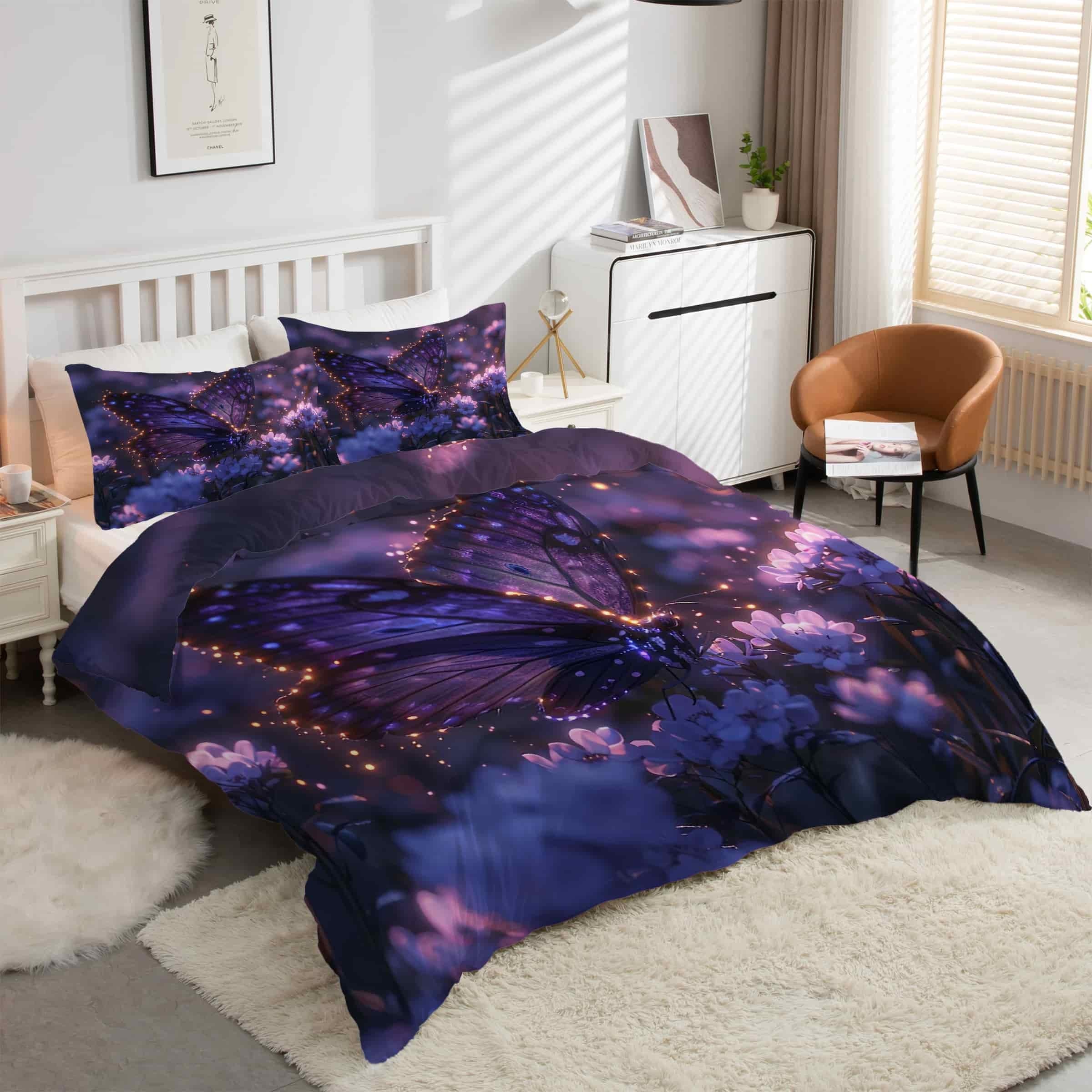 Housse Couette en Microfibre Douce 200x200 cm avec Fermeture Éclair