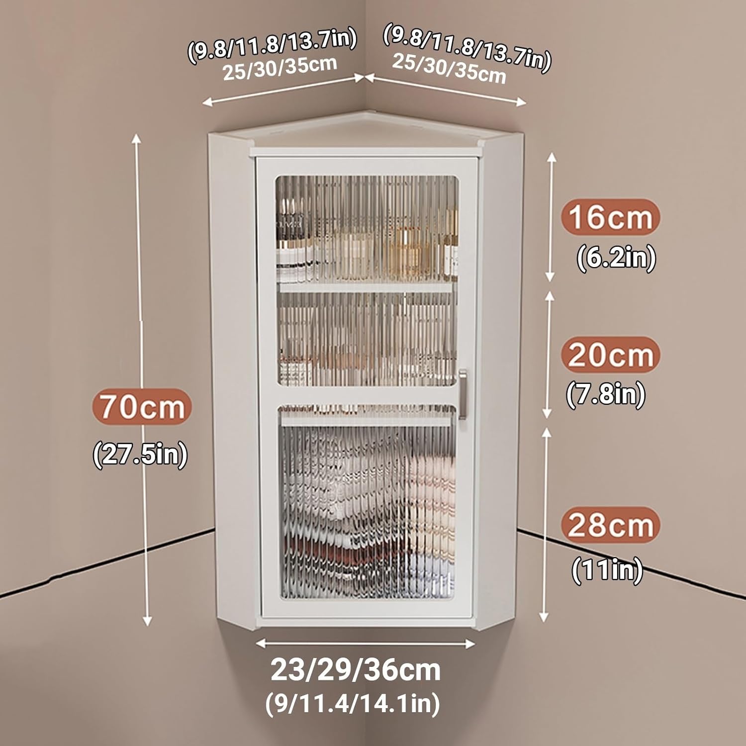 Wall Cabinet with Doors, Kitchen Wall Cabinets Storage, Wall Mounted Kitchen Cabinets with Doors and Shelves, Corner Wall Cabinet for Bathroom, Kitchen Organizer and Storage Cabinet,White-a-30x30x70/