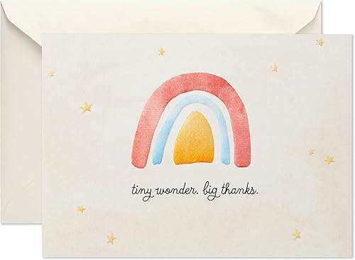 Miniatura 1 de Hallmark Paquete de tarjetas de agradecimiento para baby shower, acuarela arcoíris (40 tarjetas y sobres)