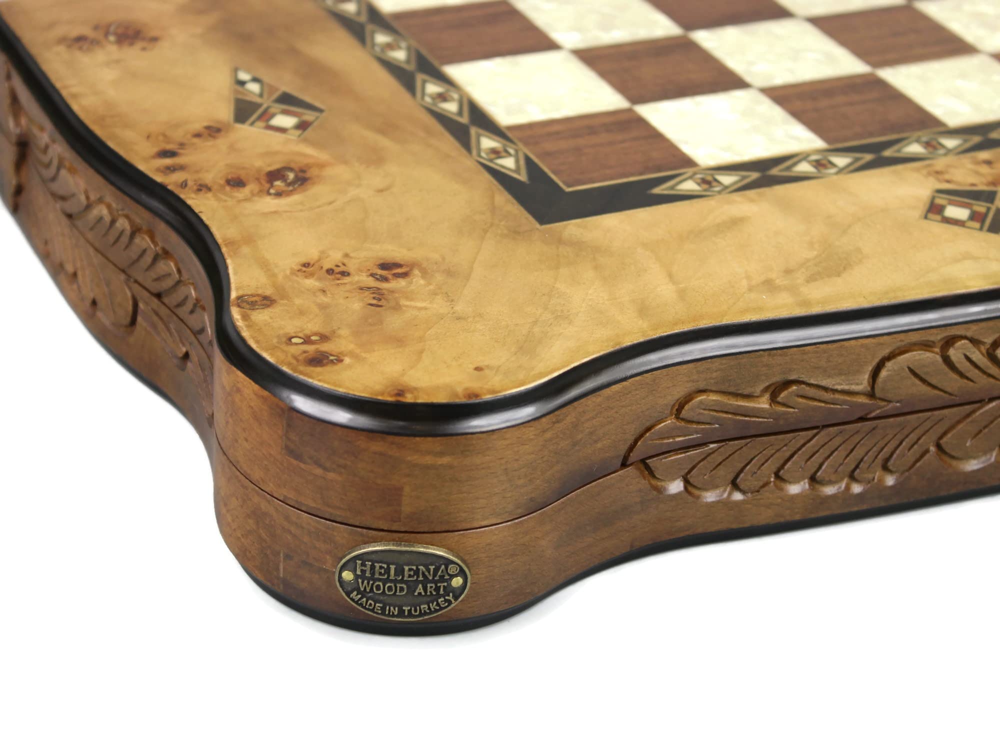 Helena Backgammon - Set intagliato con occhio d'uccello, 50 cm