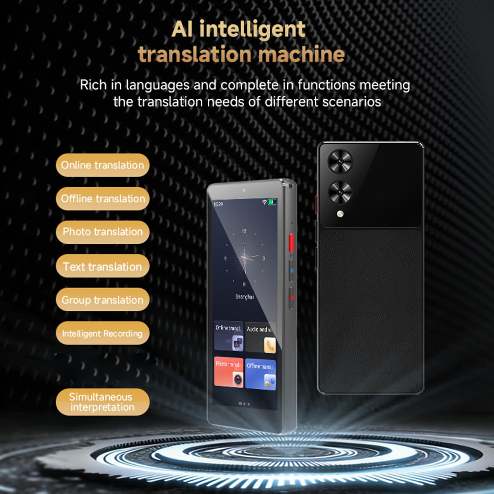 Yanmis Appareil de Traduction AI Portable, 148 Langues