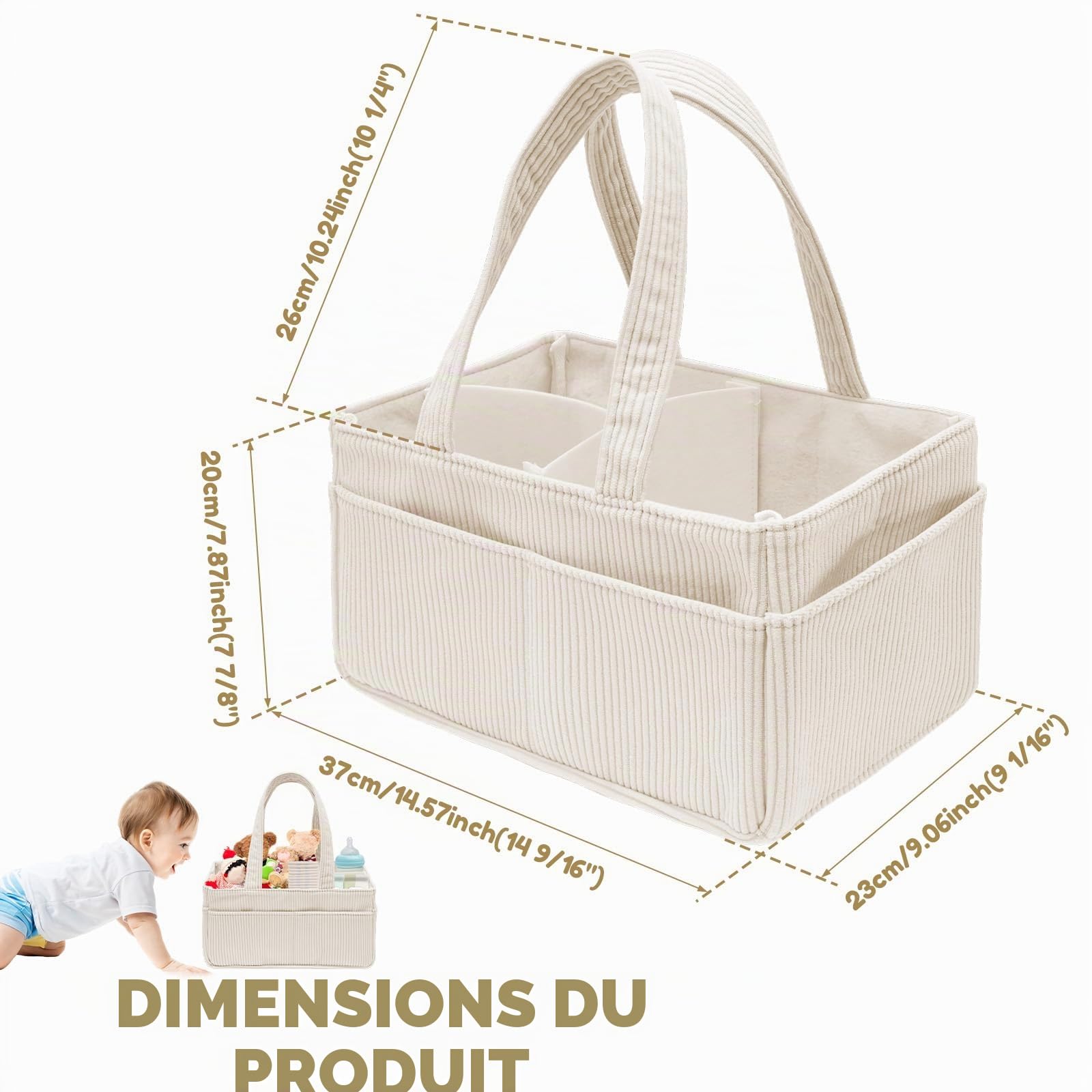 Panier à couches organisateur table à langer grand rangement chambre enfant station à langer