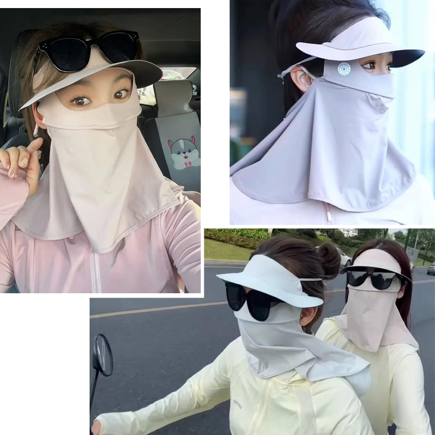 Sun Protection Face Mask, Ice Silk Neck Gaiter, Face Cover, Sun Protection Cap with Earloop for Outdoor Activities