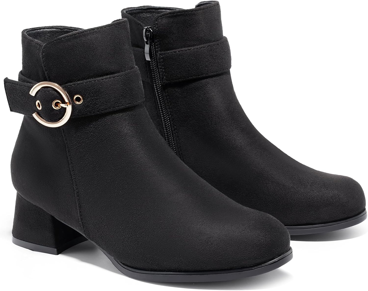 Harvest Land Women's Ankle Boots Low Heels Suede Chunky Fashion Booties - Image 6