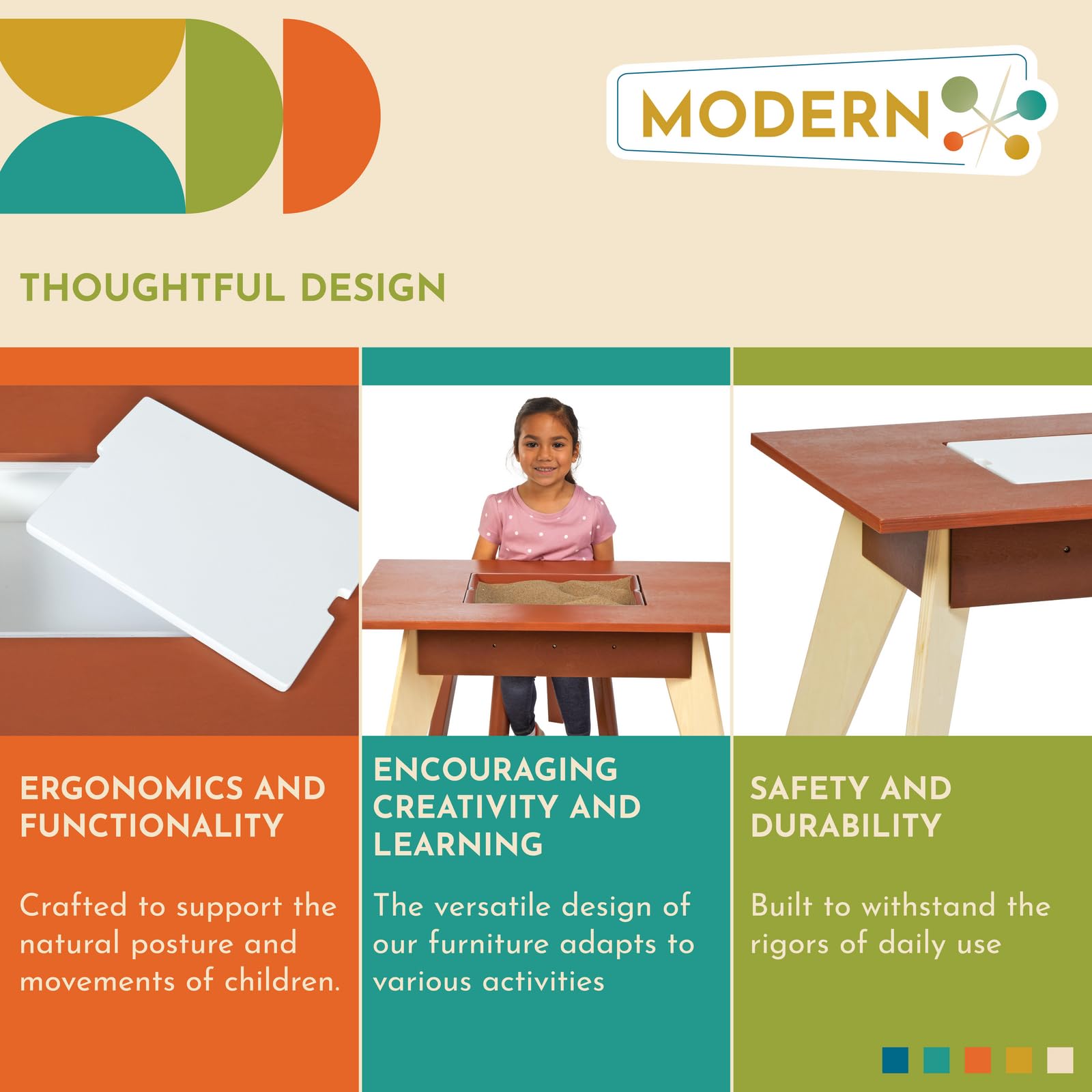 Excellerations Sustainable Rubberwood Sensory Table with Lid