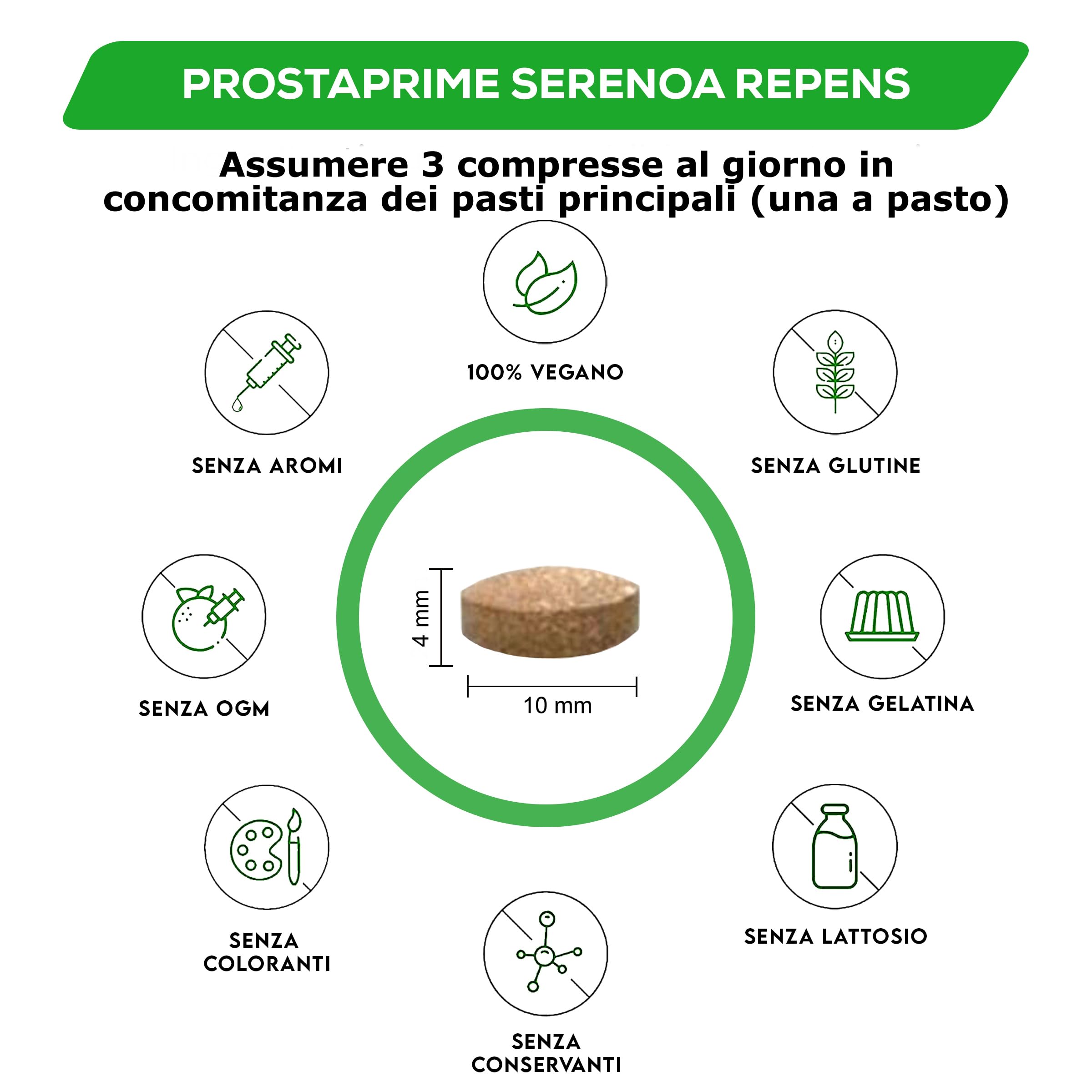NURIVEA Serenoa Repens per la Prostata Integratori Saw Palmetto 360 Mg con Zinco Estratto di Ortica Epilobio Semi di Zucca 120 Compresse Made in Italy