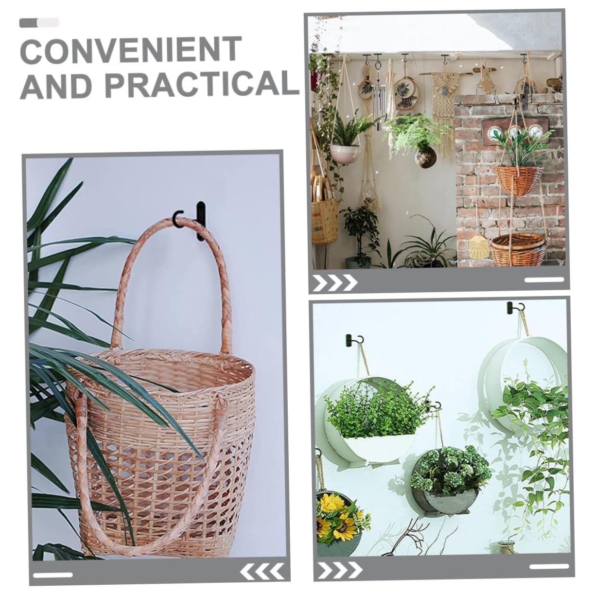Toyvian 10 Ensembles Crochets pour Plantes Suspendues de Crochets Décoratifs pour Cuisines Support Pratique pour Pots de Fleurs Décorations Extérieures