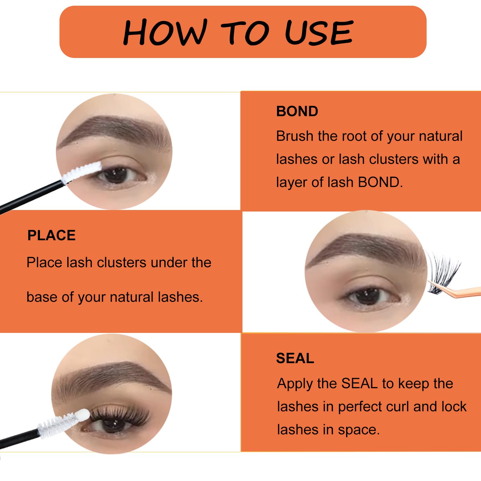 DIY Lash Cluster Extension Kit with Bond, Seal, Remover and Tools