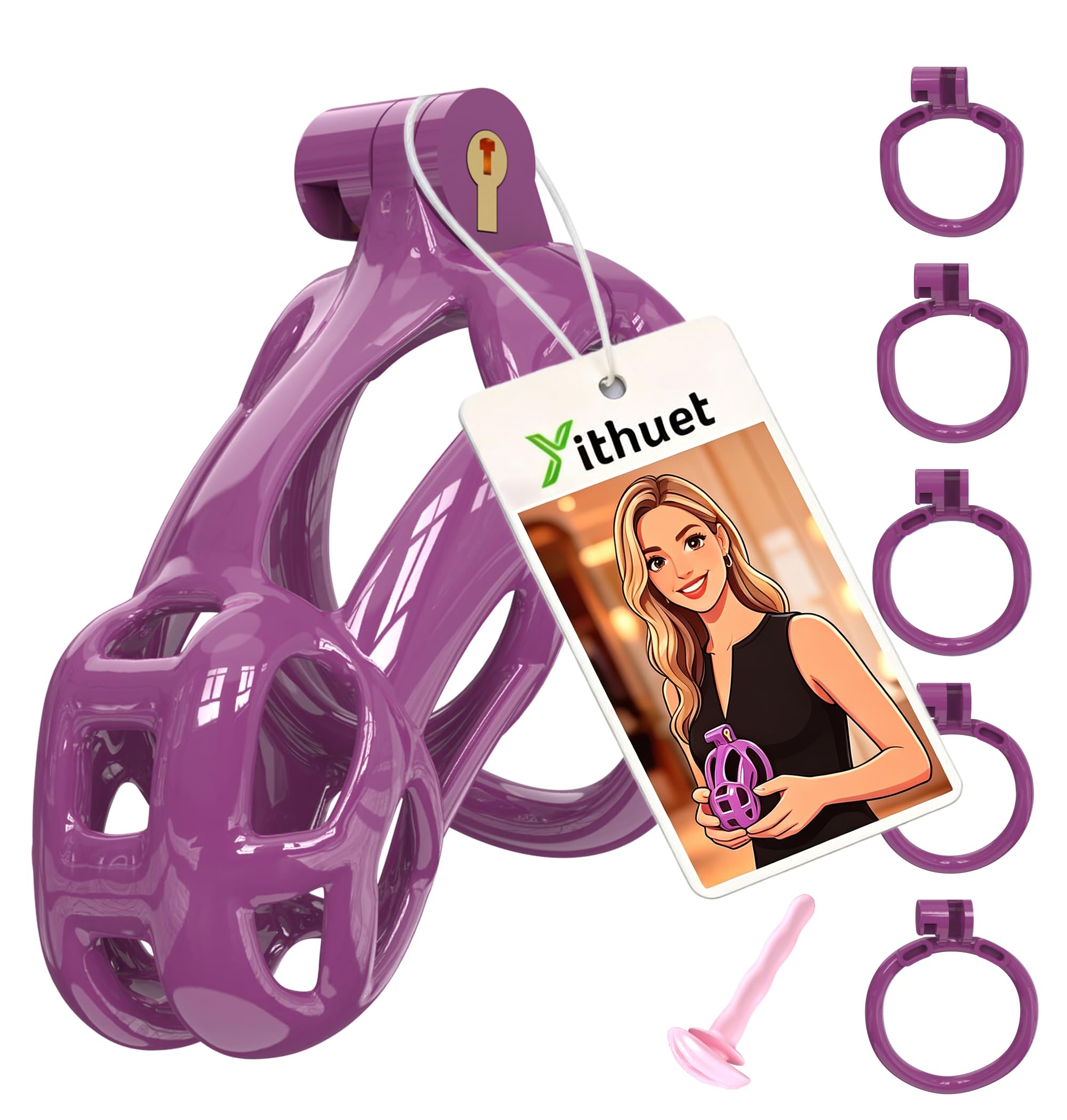 Purple Cobra Male Chastity Device 1.0 Yithuet 3D Printed Sissy Cock Cage M Purple