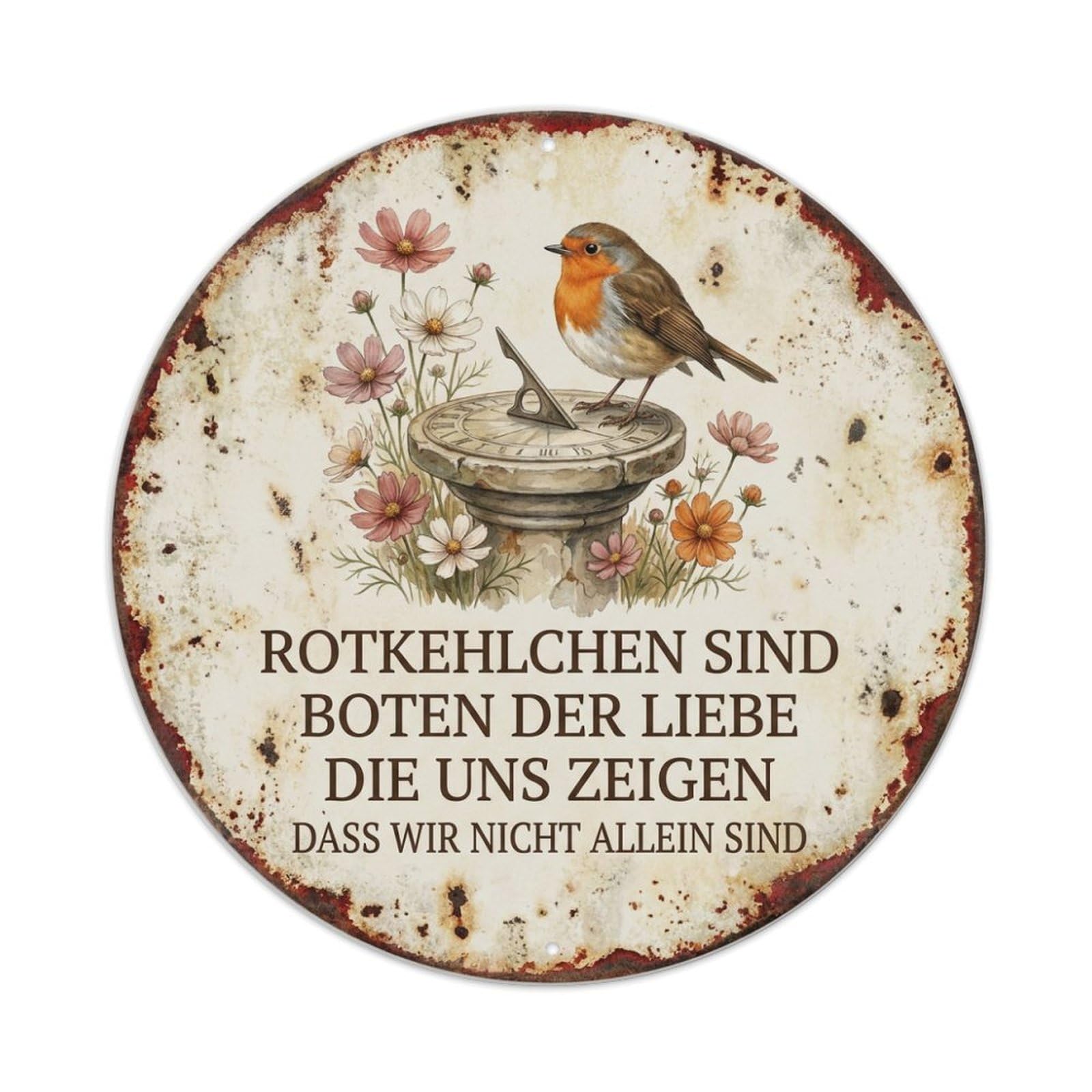 Tgrcjimh Style. Vintage Robin Bird Garden Quote Messenger Metal Tin Sign