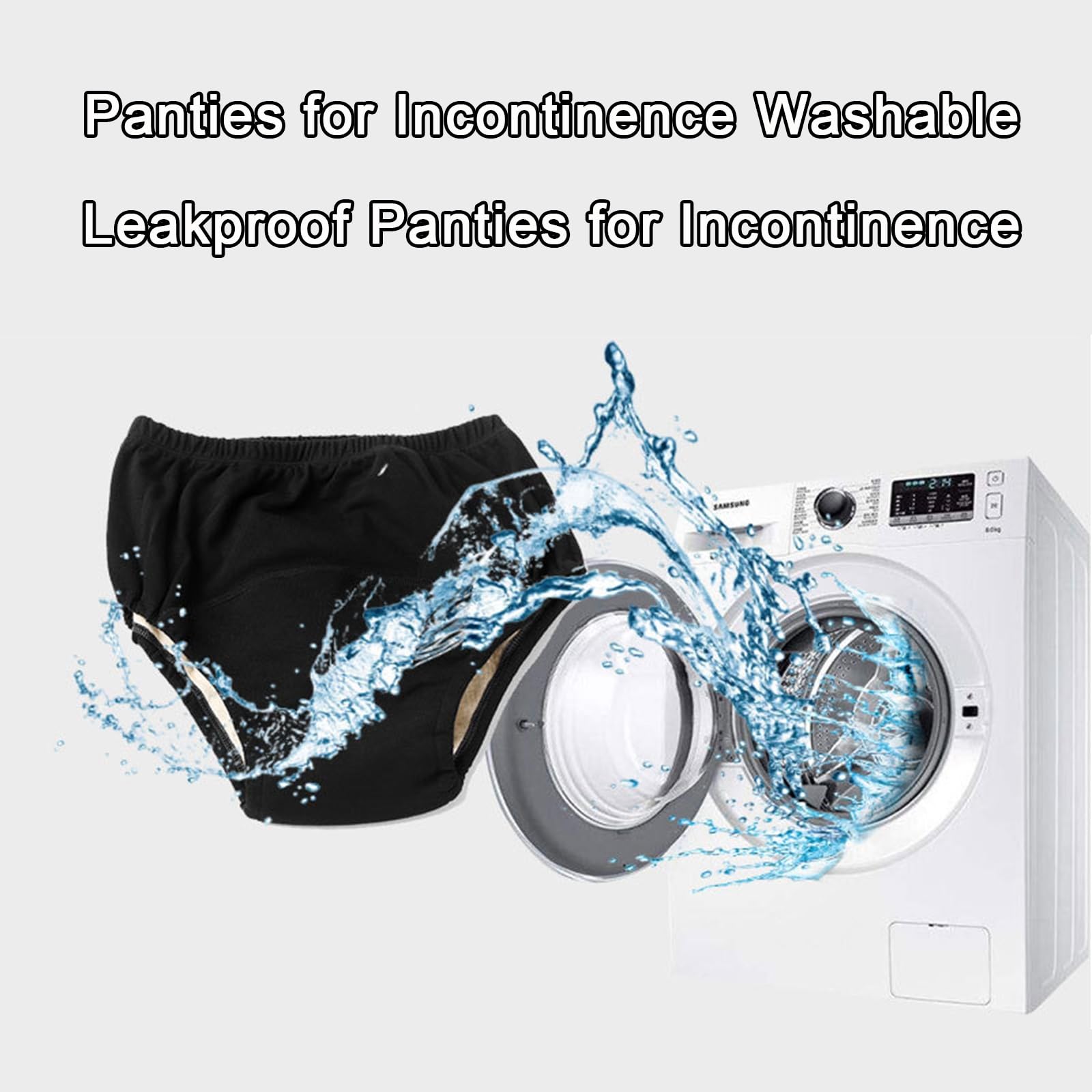 Inkontinenz Höschen und Einlagen für Stoffwindeln,Inkontinenz Pants für Erwachsene Waschbar Wiederverwendbar und Windel Inkontinenz für Altere Menschen(Gray 2 pieces,Large)
