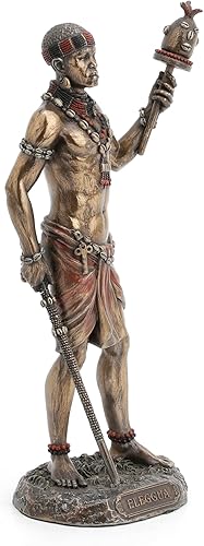 Miniatura 6 de Veronese Design - Estatua de resina de Orisha africana de 8 7/8 pulgadas con acabado de bronce