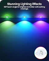 Vista 7 de Luces permanentes para exteriores, 50 pies RGB y aleros blancos con 30 luces LED, aplicación/control remoto, IP65 impermeable, cadena de luces