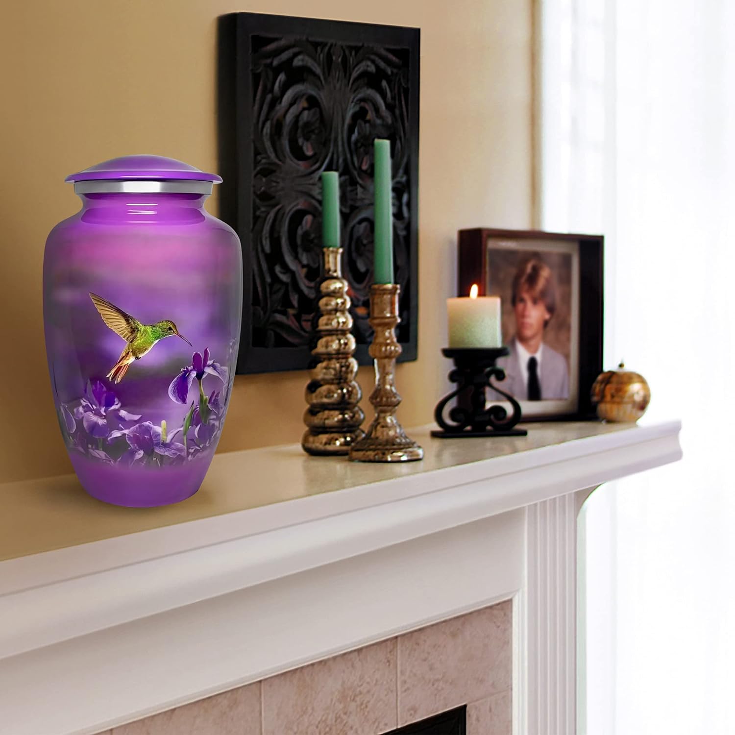 Natures Peace Hummingbird Adult Large Urn for Human Ashes with 4 Small Keepsake Urns - A Lovely Sharing Tokens to Remember Your Love One Lost - Cremation Urns - Memorial for Female Funeral