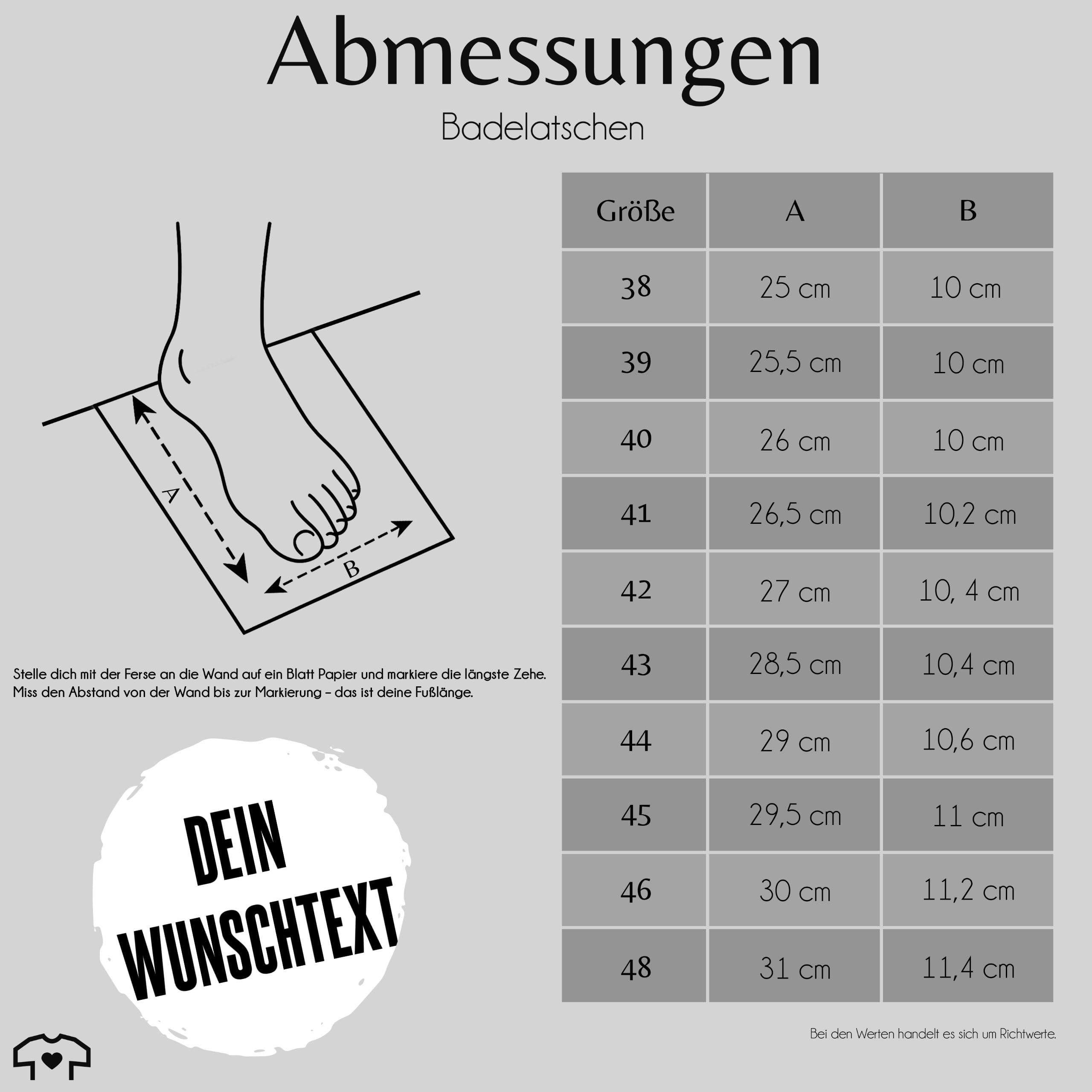Geschenk mit Namen personalisiert by Shirtracer - Badelatschen Badeschlappen - Wunschtext - Mit eigenem Text selber gestalten - Name Spruch Statement personalisiert