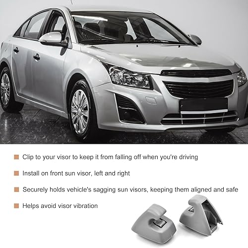 Miniatura 6 de 2 clips de retención de soporte para visera solar, 95994975 95994976 para visera solar, gancho de repuesto para Cruze 2011-2016 Verano 2012-2017,