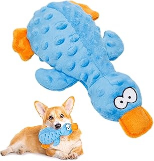 Halinuia Hundespielzeug, Hund Quietschspielzeug Plüschtier Hund mit Knitterpapier, Plüsch Kauspielzeug für Aggressive Kauer, Welpen, kleine, mittlere Hunde, Blau product image