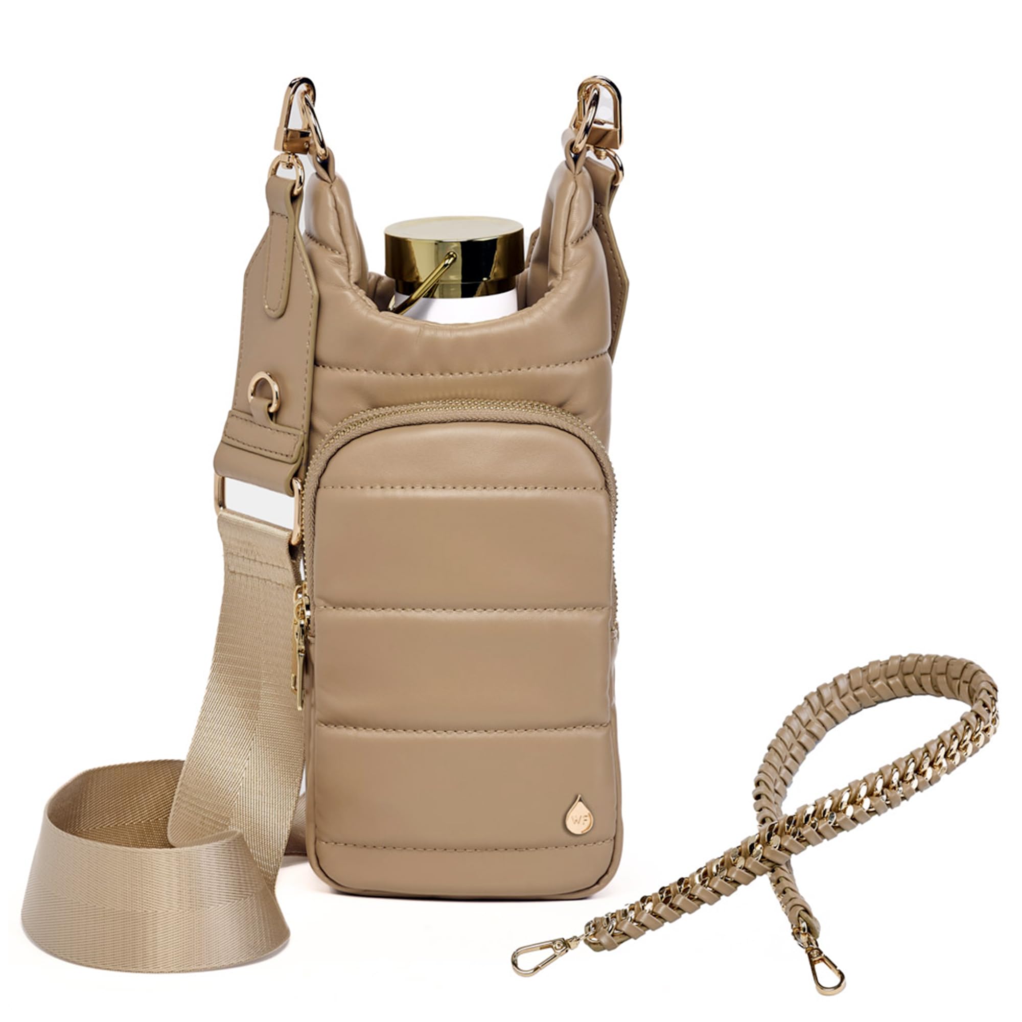WanderFull® Original HydroBag® Luxury Vegan Leather, Oprah’s Favorite Things 2024, Water Bottle Holder with 2 Straps
