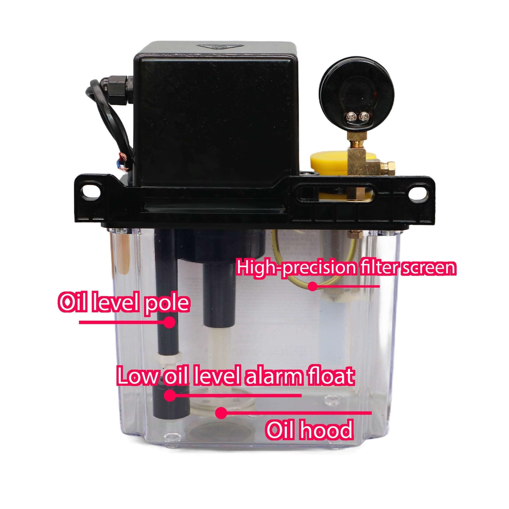 Automatyczna pompa smarująca CNC Zestaw pompy smarowania CNC 1L i 2L, AC 220V, AC 110V, 4mm 6mm (AC110V, CN_2L ZESTAW 4 MM WITHGAUGE)