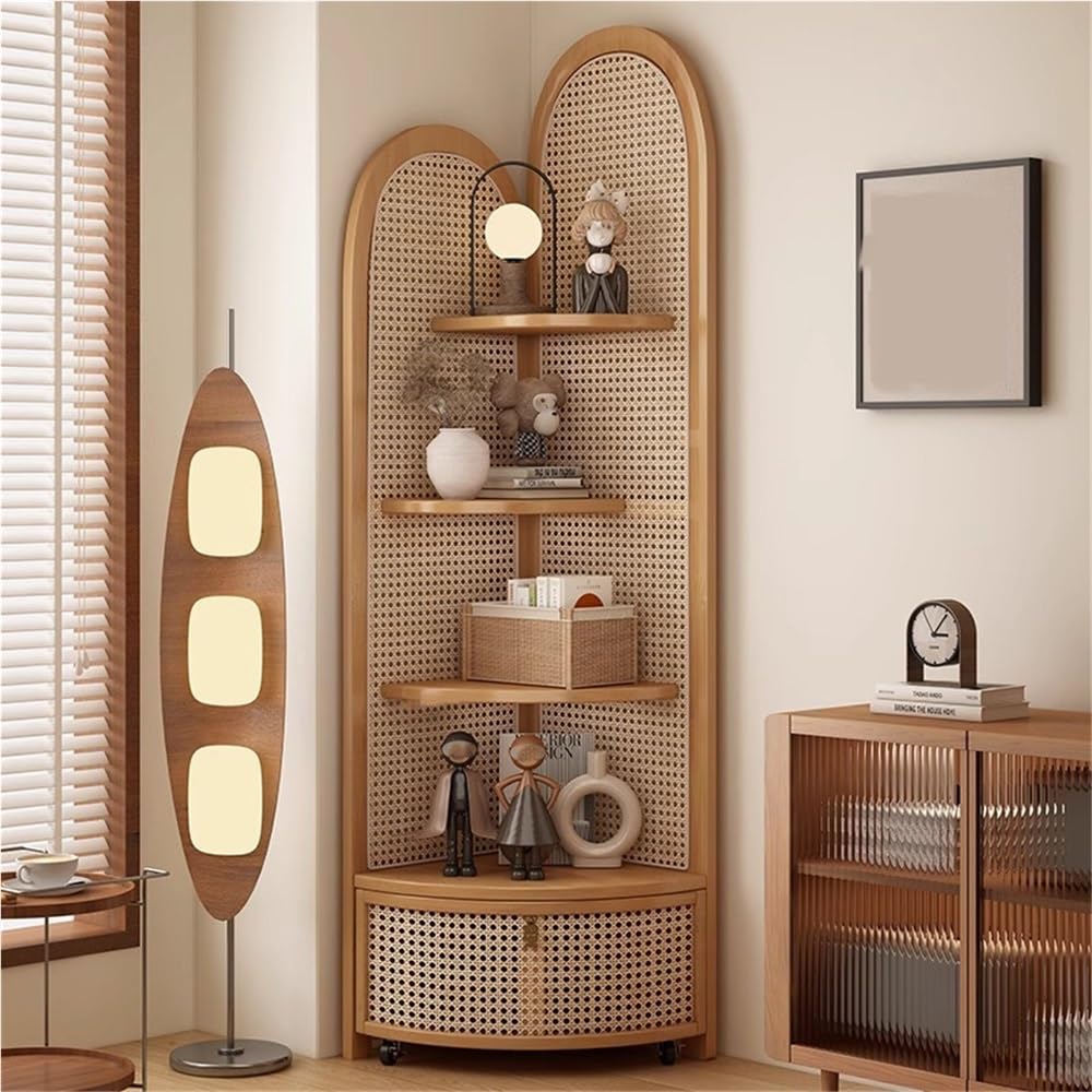 Gabinete de almacenamiento de ratán elegante y natural para decoración exclusiva