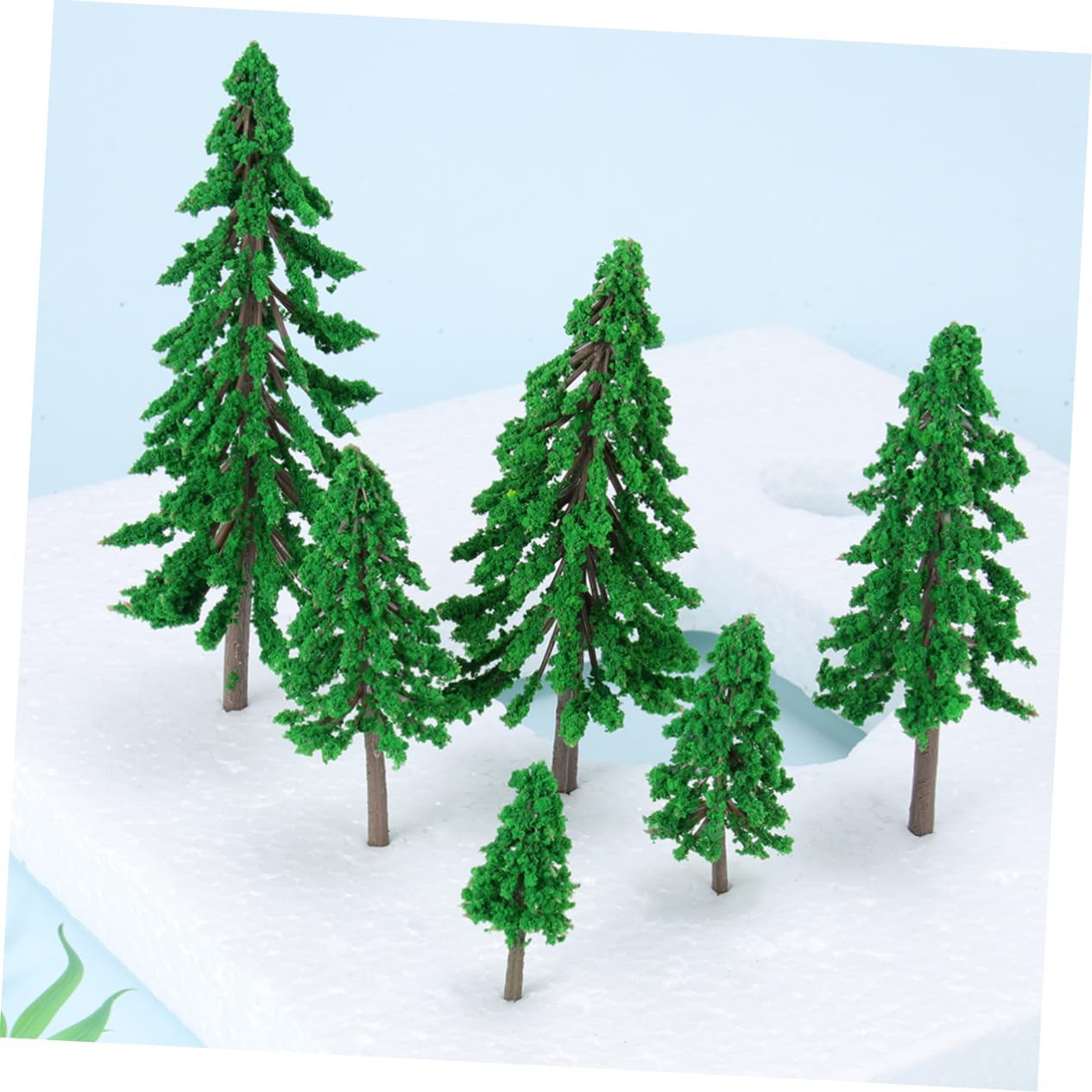 Ciieeo 60piezas Árboles De Maqueta De Jardín Árboles De Plástico Color Verde Natural para Dioramas y Paisajismo Proyectos De Construcción