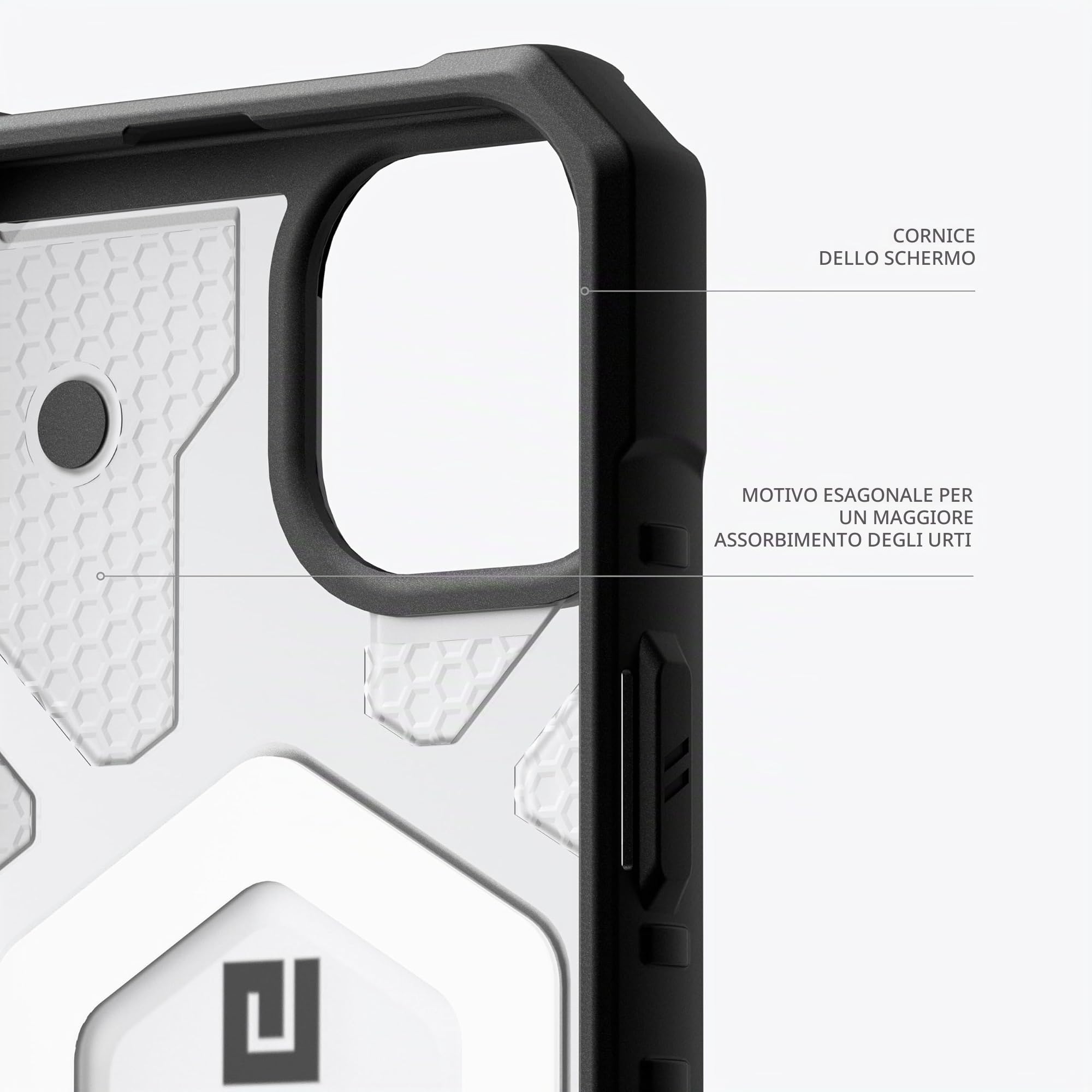 URBAN ARMOR GEAR UAG - Custodia compatibile con iPhone 15 Plus, 6,7 pollici, Pathfinder, trasparente, ghiaccio/argento, magnete integrato, compatibile con ricarica MagSafe, robusta custodia protettiva