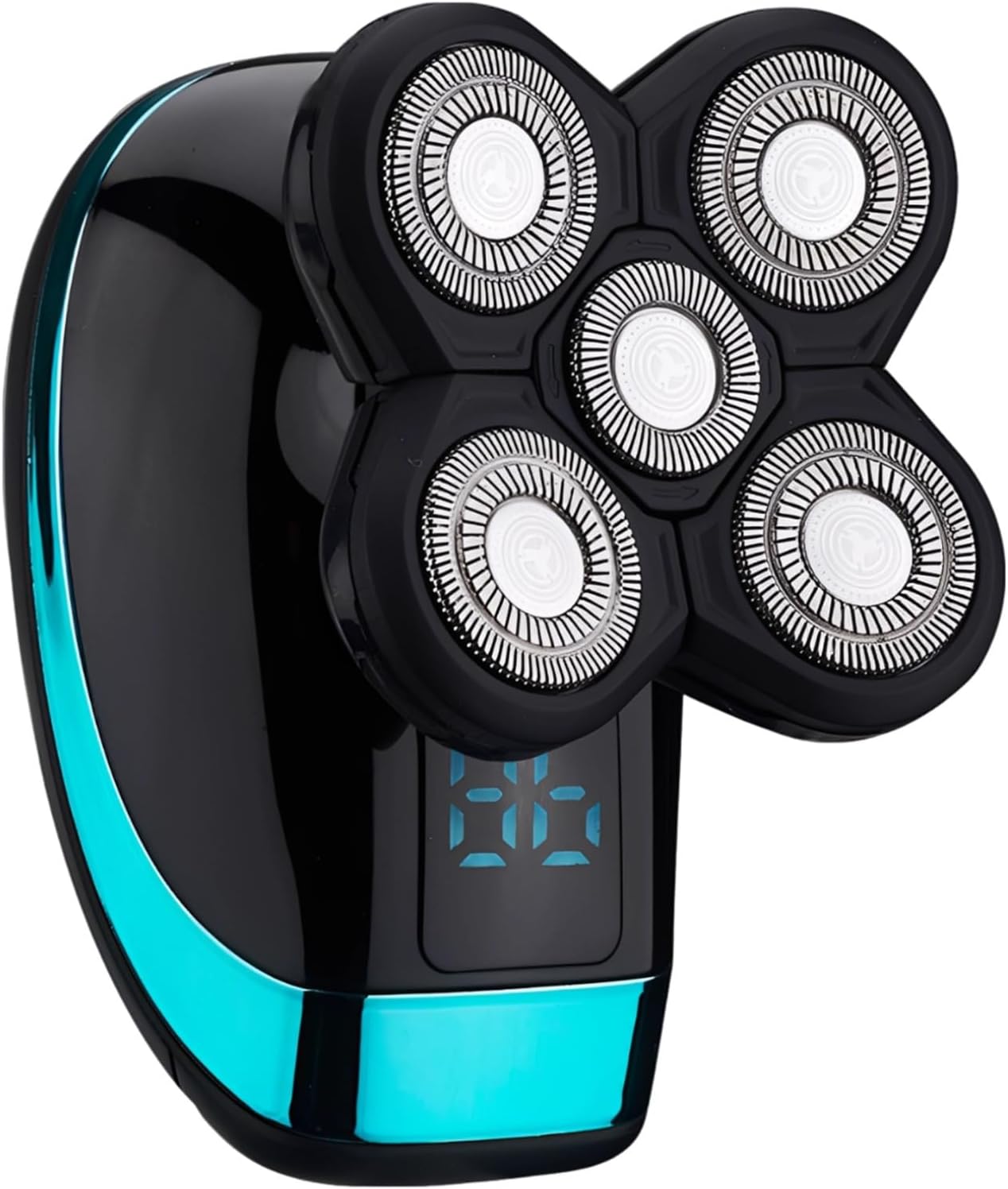 5D Floating Head Shaver for Men, Digital Display, Ipx7 Waterproof, 80-Min Runtime, Cleaning Brush, 3.5 X 2.5 in, with 4 Accessories