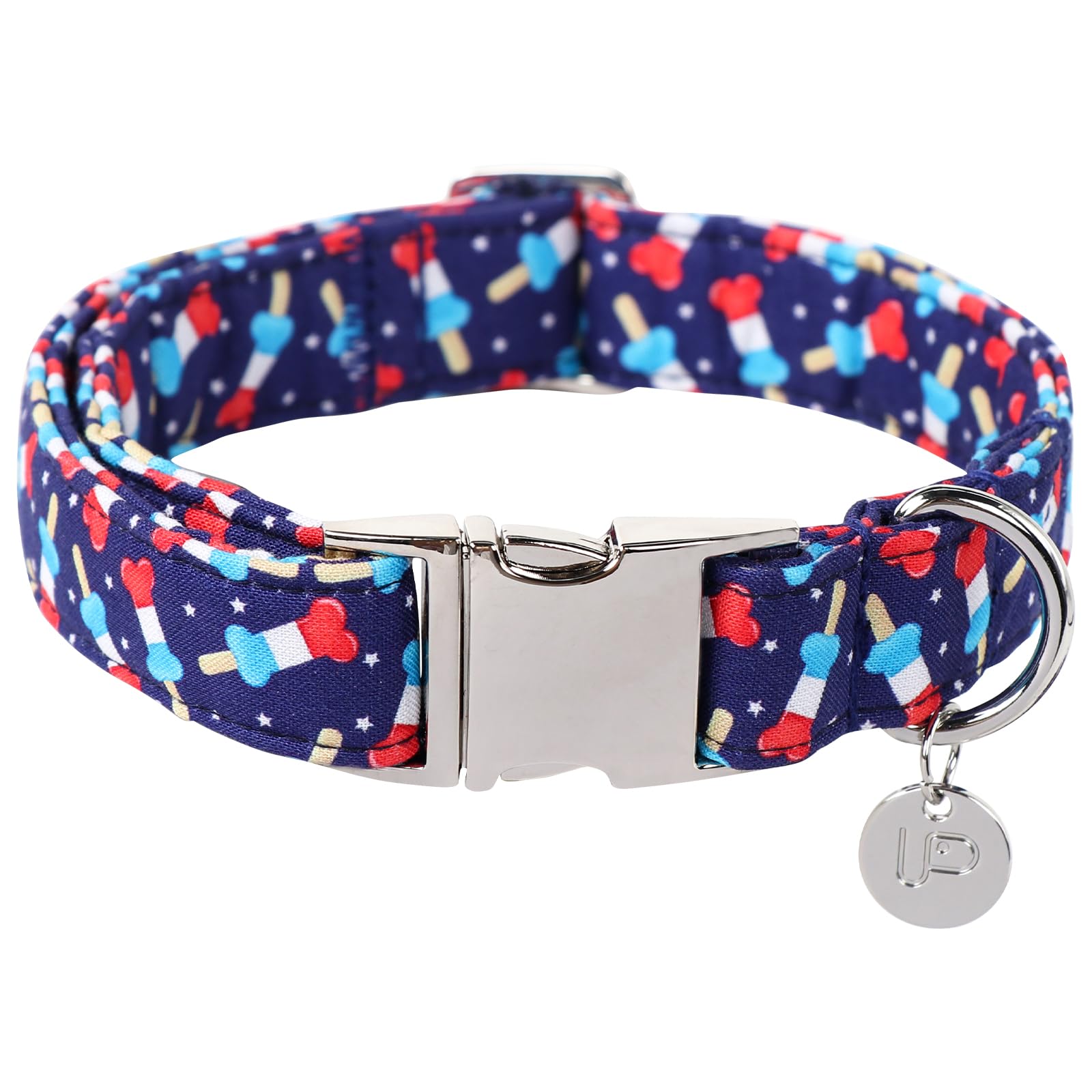 Dog Patriotic Collar, 4th of July, American Flag Dog Collar for Boy Girl Puppy, with Metal Buckle,XL