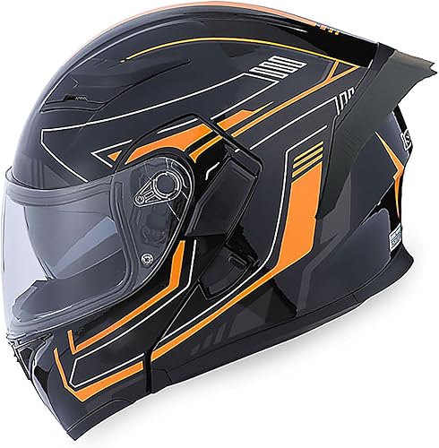 Miniatura 6 de Casco modular de cara completa 1Storm para motocicleta, con doble visera abatible, protector solar HB89 Negro brillante, M