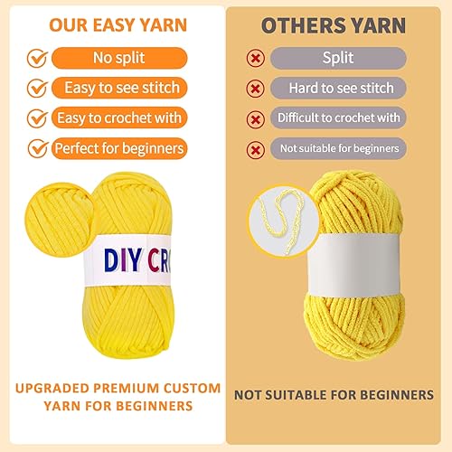Miniatura 3 de wokdsbl Kit de ganchillo para principiantes con hilo personalizado de alta calidad mejorado y tutoriales en video paso a paso, regalo ideal para