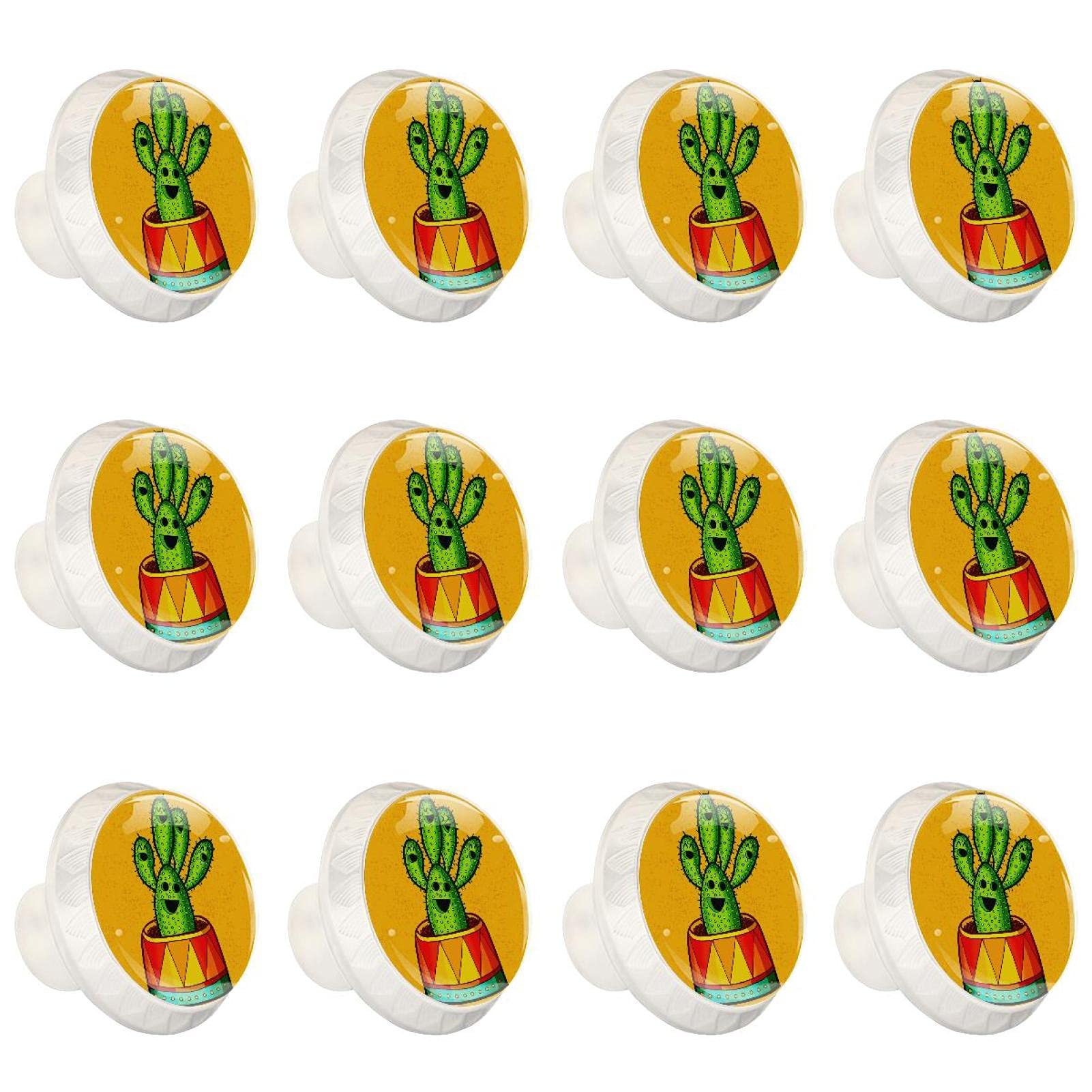 Boutons d'armoires de cuisine cactus jaune lot de 12 poignées de placard mexicain vintage