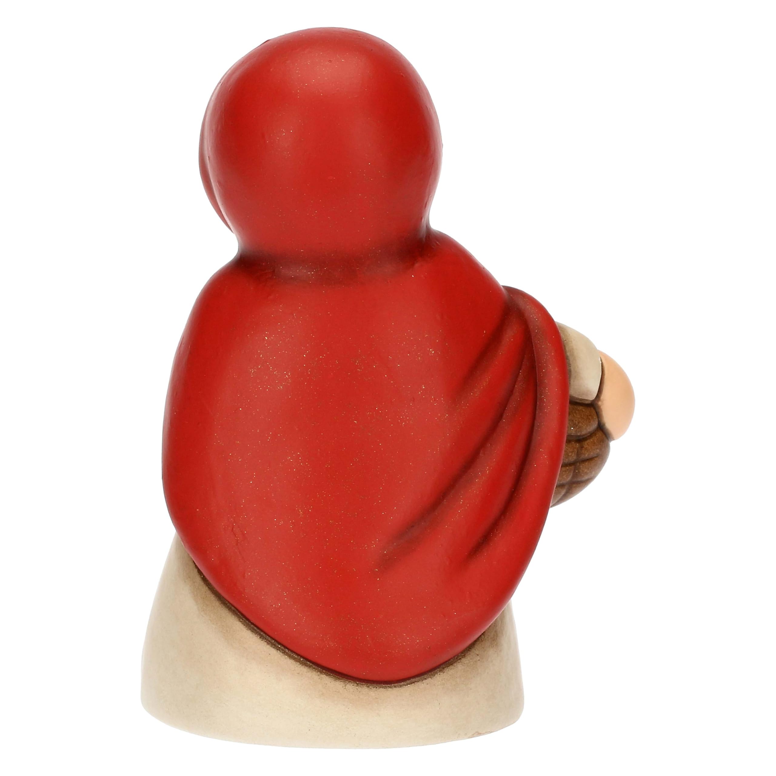 THUN - Donna con cesto di uova - ceramica - Collezione Presepe Classico - 5,7 x 4,7 x 8 cm