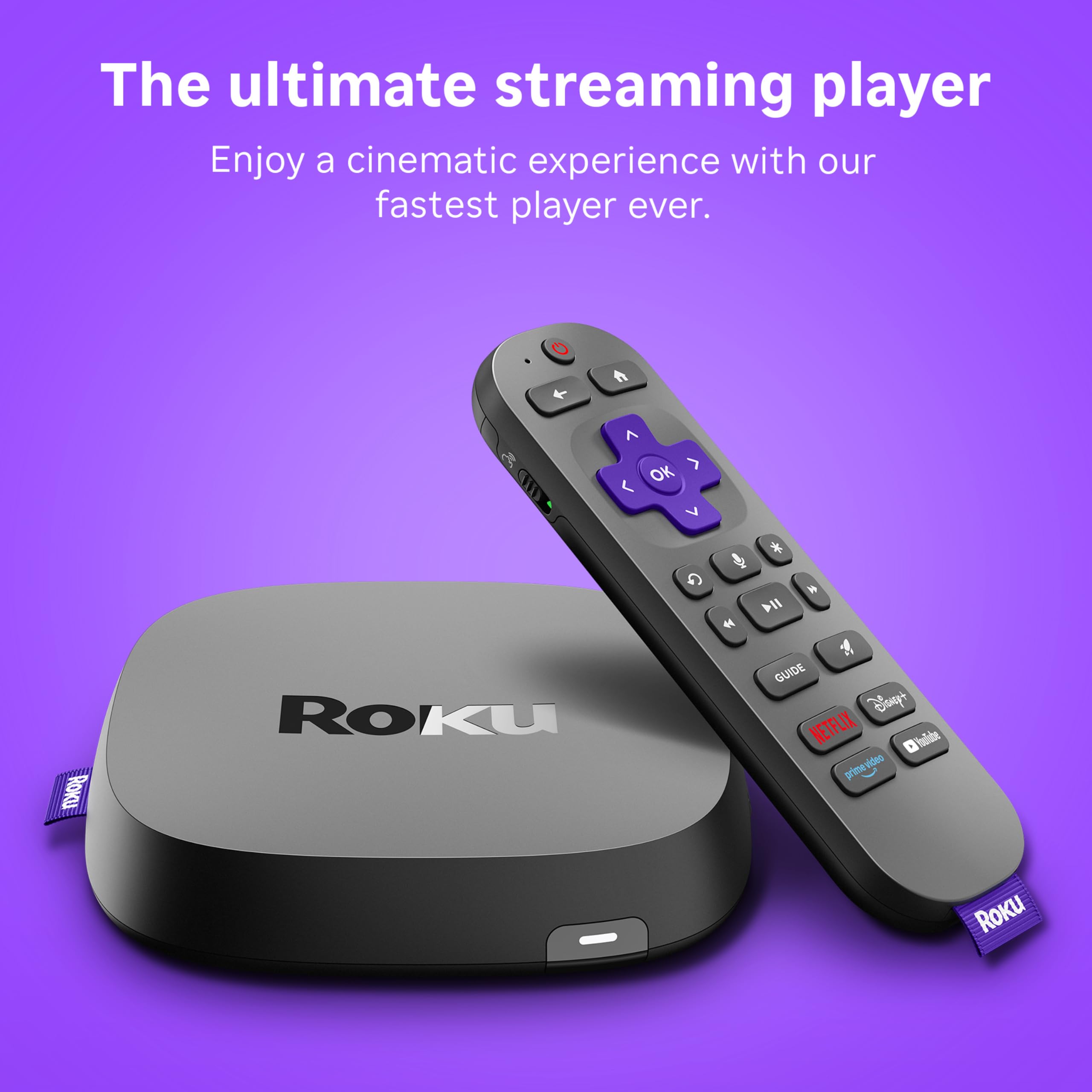 Roku Ultra Ultimate Streaming Player - 4K Streaming Device for TV | HDR10 Dolby Vision & Atmos - Bluetooth & Wi-Fi 6 - Rechargeable Voice Remote Pro with Backlit Buttons - Free & Live TV product thumbnail 6