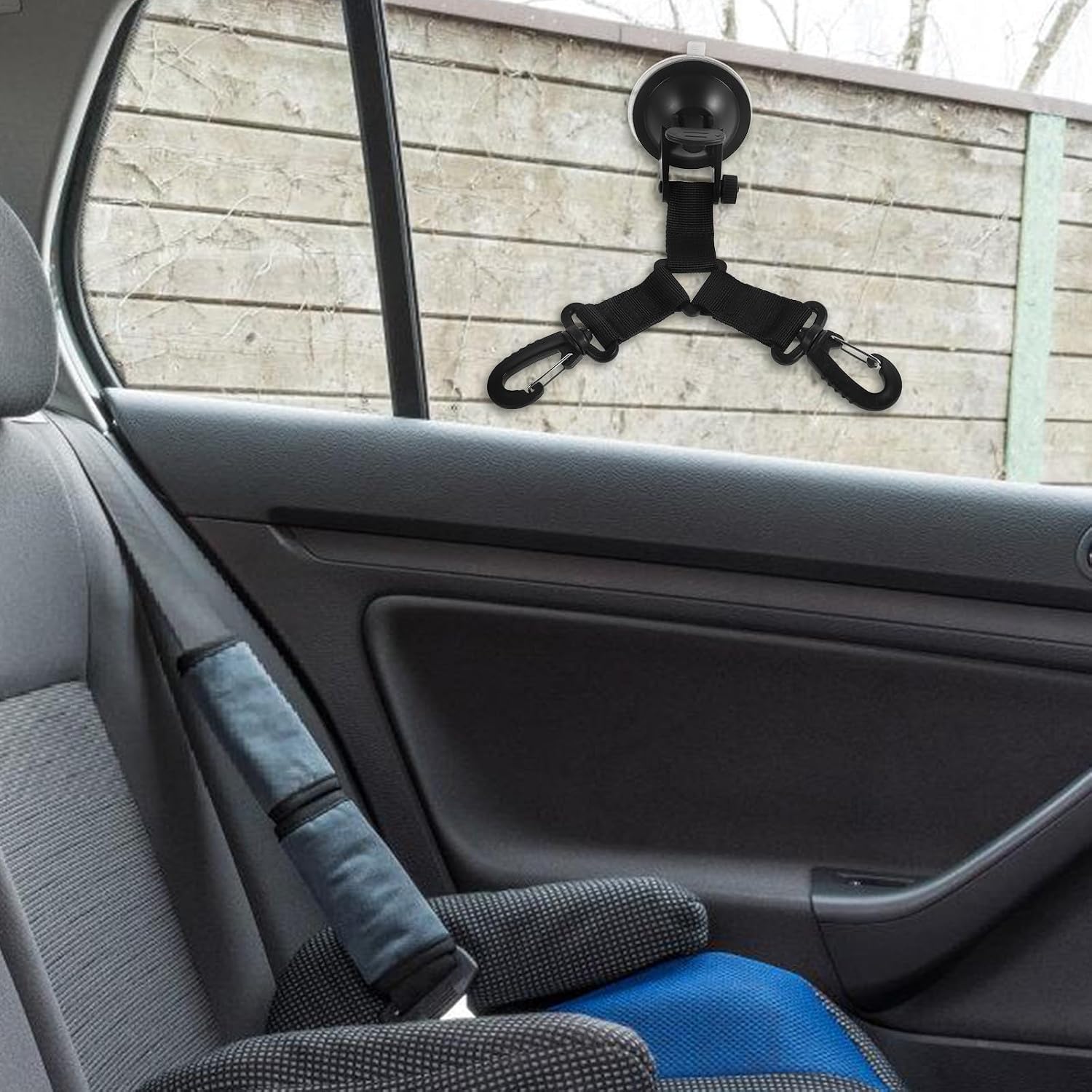 LIFKOME Dual Head Suction Cup Hook with Strong Hold, Black ABS Nylon