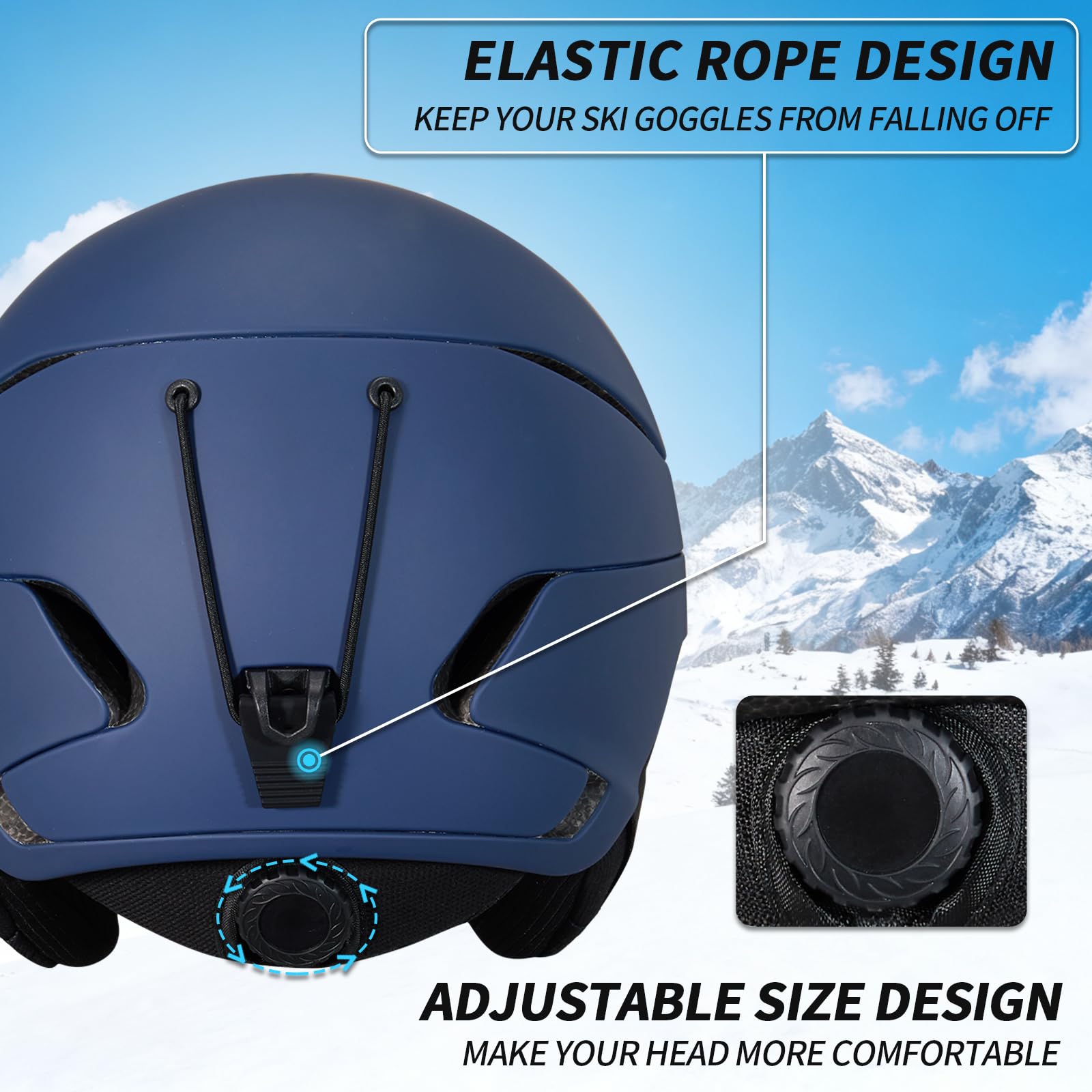 VCOROS Casco de Esquí Kit con Gafas de Esquí Capucha DXH811 para Esquí | Casco Esquí Talla Ajustable Transpirable UV Seguridad Comodidad Casco de Snowboard mit Orejeras Extraíbles