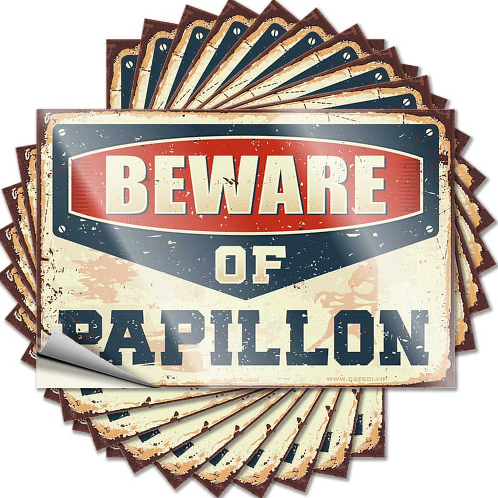 Winter Tattoo, Modern Helmet Beware of Papillon | Funny Quote Boss Decals(6X9CM)