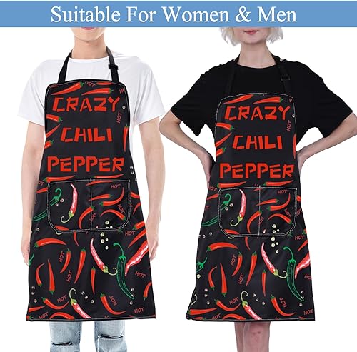 Miniatura 4 de CMNIM Delantales de chili Chili Chef Delantal Chile Cocina, Jardinería Delantales con Bolsillos Chili Peppers Regalos para Amantes