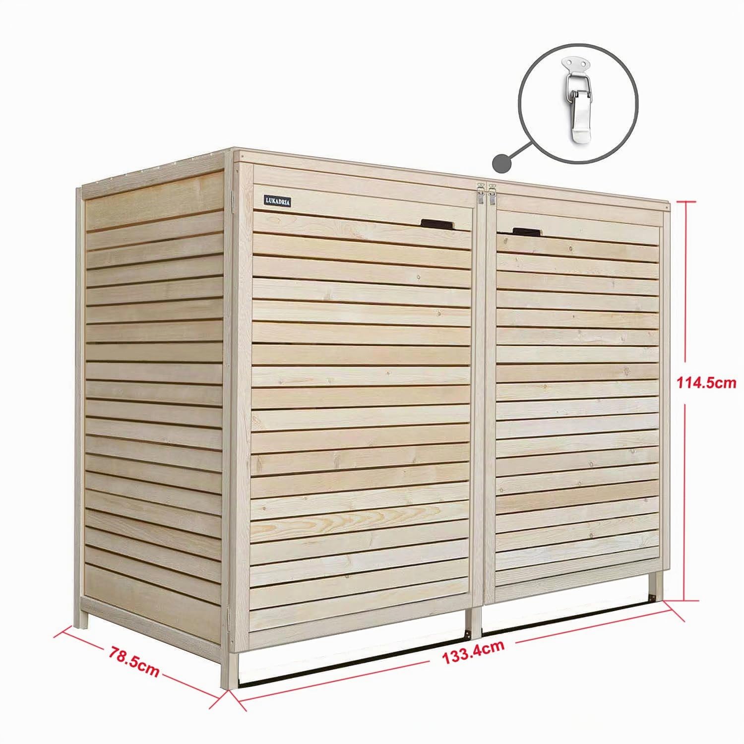 Mülltonnenbox 2 Tonnen Mülltonnenverkleidung Mülltonnecontainer Holz Natur 240L vormontiert mit Rückwand Adr.