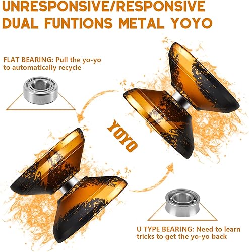 Miniatura 3 de Hksod Challenger  Yoyo que no responde para jugadores avanzados profesionales, yoyos receptivos para niños principiantes, yoyos de metal para
