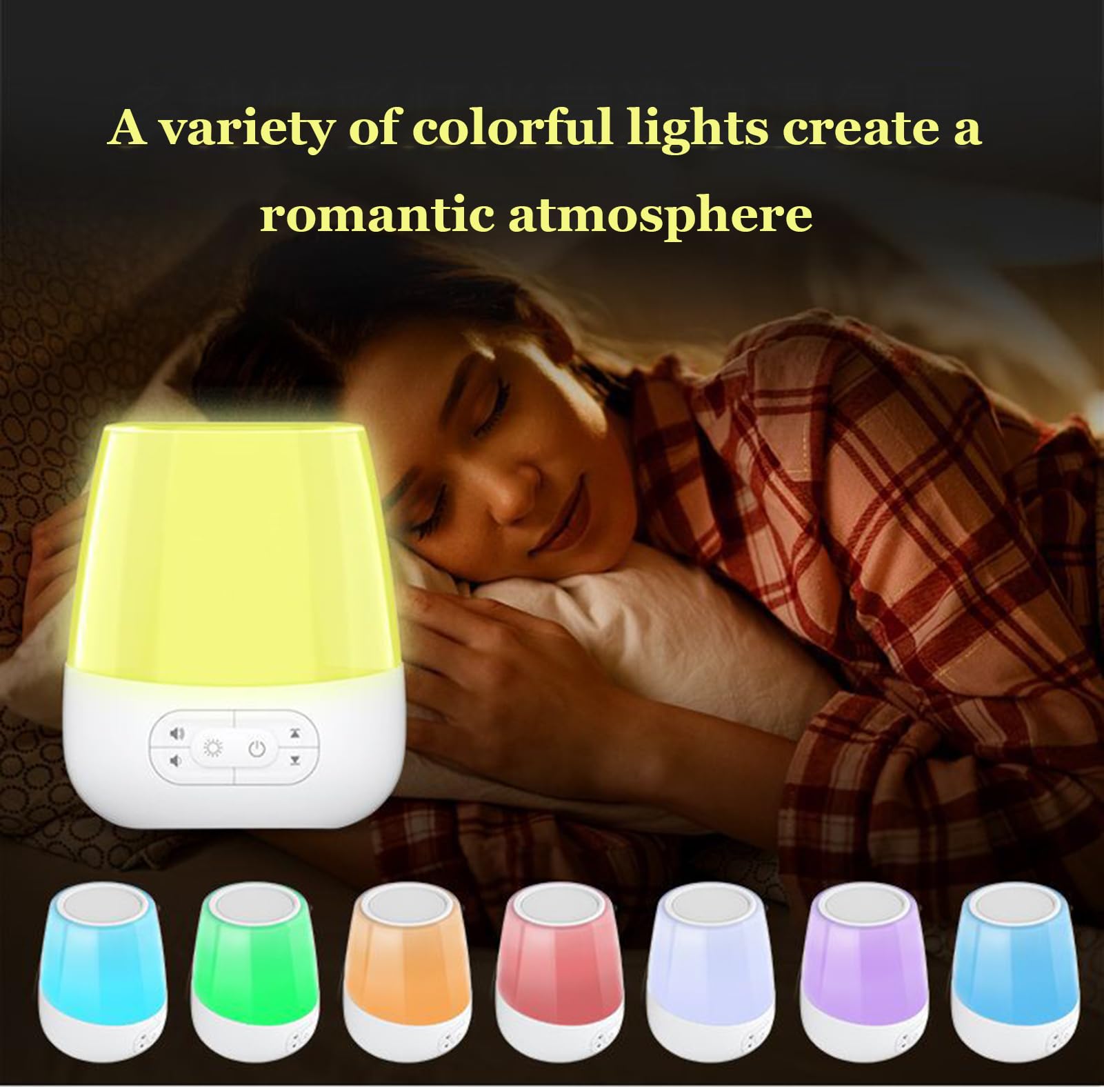 Máquina de Ruido Blanco para Dormir con luz Nocturna para guardería, Ideal para Adultos y niños, Ideal para el hogar, la Oficina y Viajes, con 20 Sonidos relajantes.