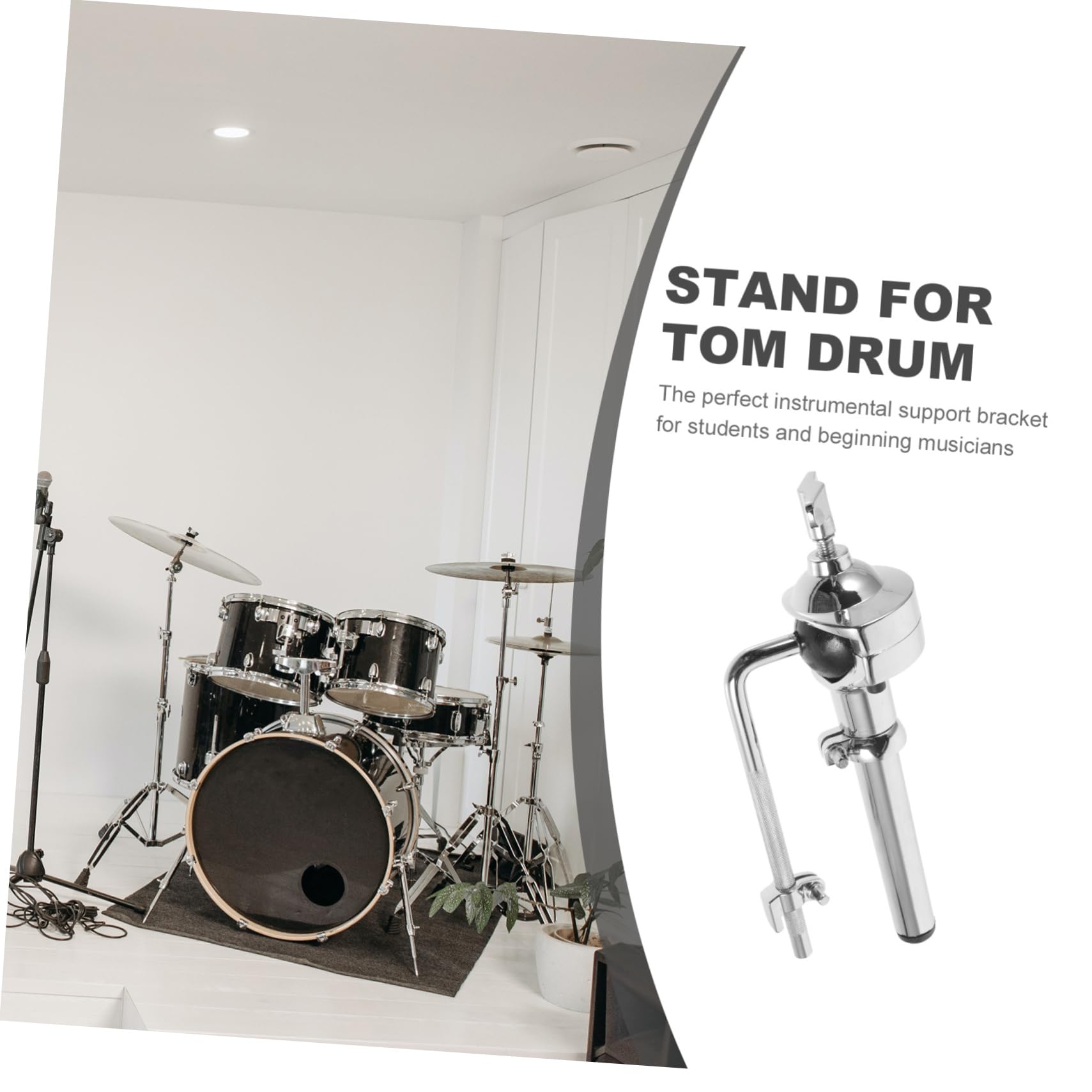 SUPVOX Supporto per Tom Drum Singolo in Lega di Zinco Resistente, Accessorio per Batteria per Musicisti e Studenti, Staffa per Strumenti a Percussione Installazione Stile Casuale