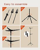 Vista 7 de Tendedero plegable para ropa de 74.8 pulgadas, 2 niveles, con riel giratorio para 54 piezas de ropa, ahorro de espacio, interior, acero inoxidable