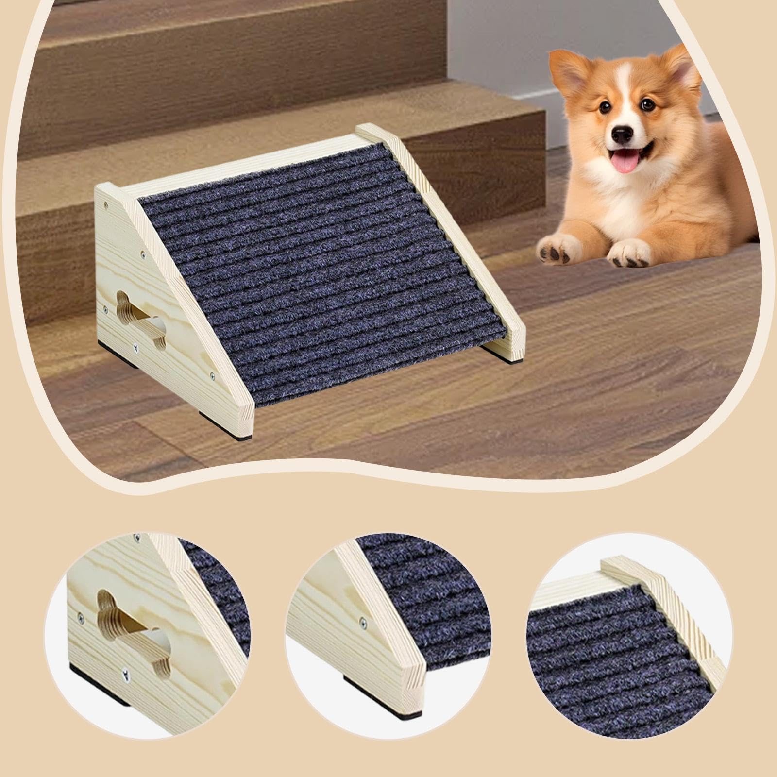Escalera Portátil para Perros, Suministros para Animales Pequeños Y Mayores, Coches Y Sofás.