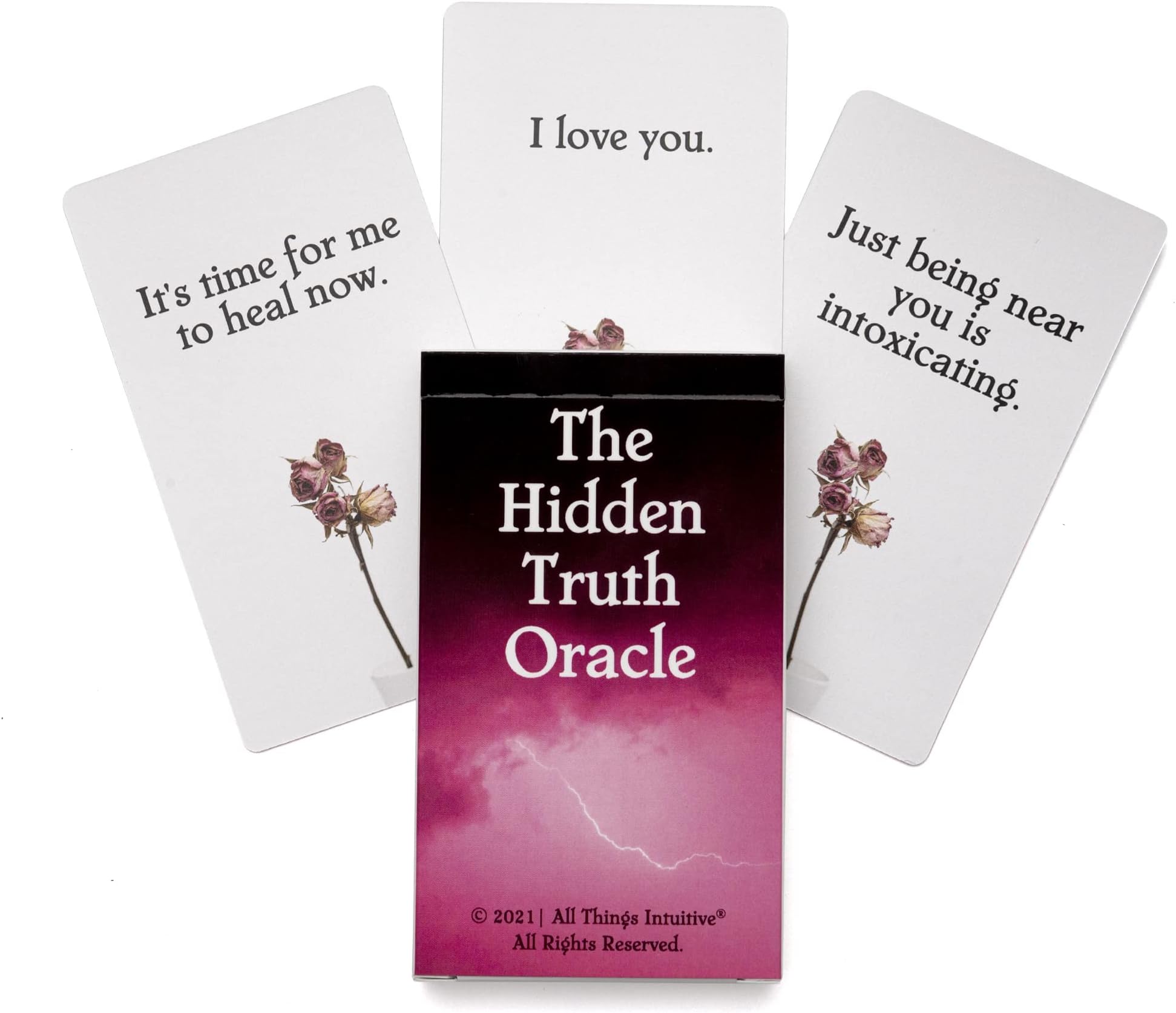 All Things Intuitive The Hidden Truth Oracle - Messages for Relationships in Challenge, 54 Cards, Indie, Premium Card Stock - Made in USA, Pink