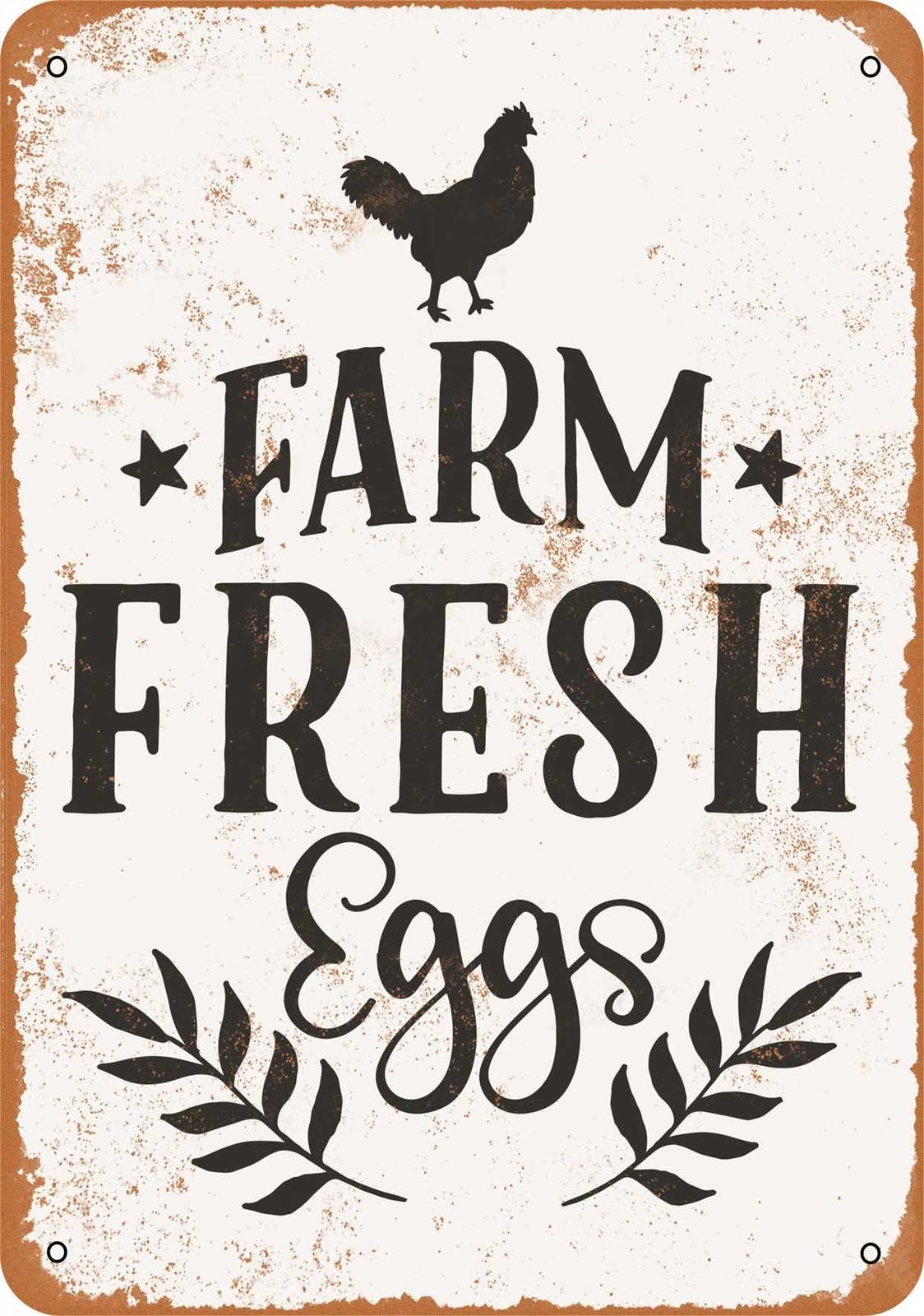 Miaomansenstore Metal Sign - Farm Fresh Eggs - Vintage Look Home Decor
