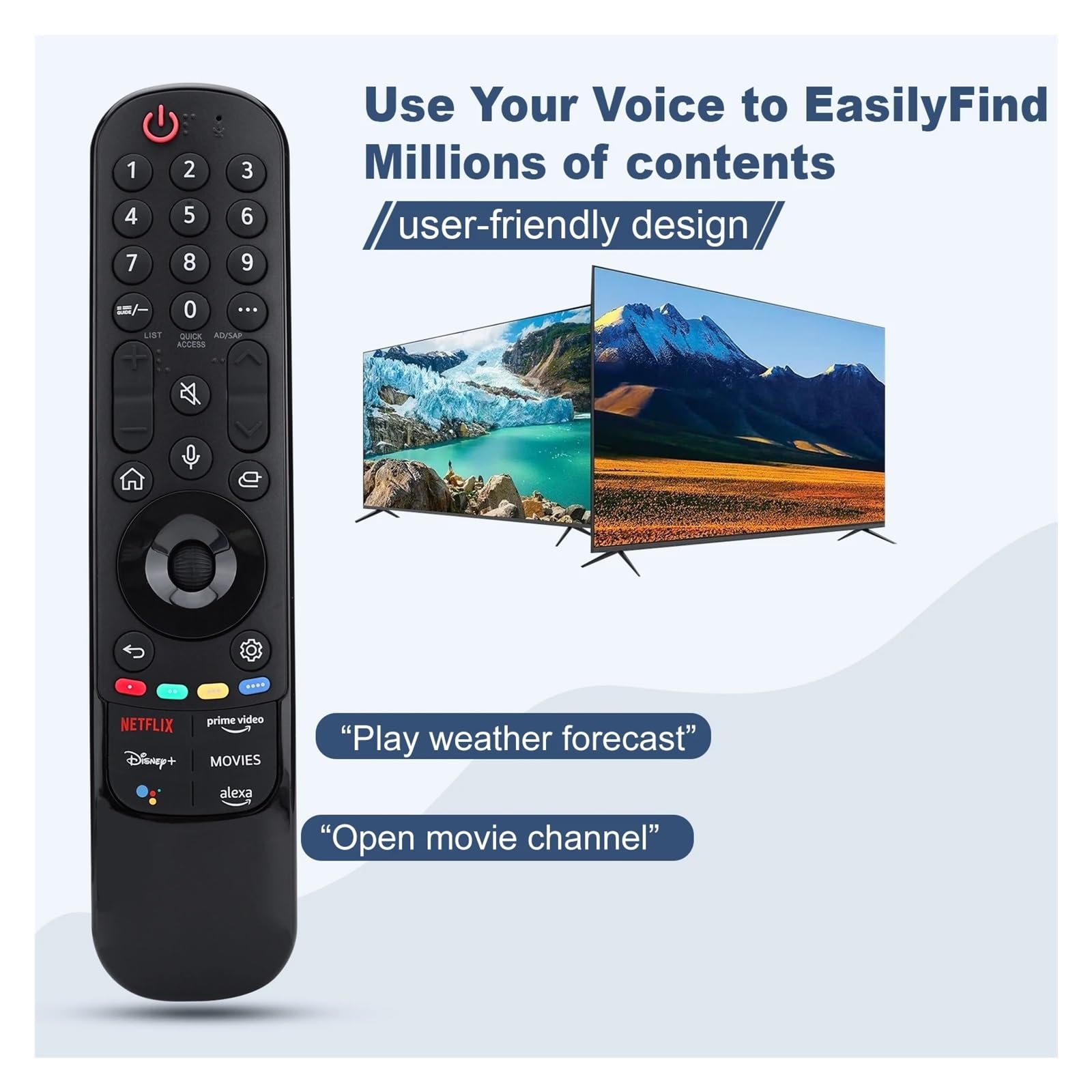 Magiczny pilot zdalnego sterowania do LG Smart TV pilot zdalnego sterowania ze wskaźnikiem i funkcją głosową kompatybilny z LG 2021/2022/2023/2024