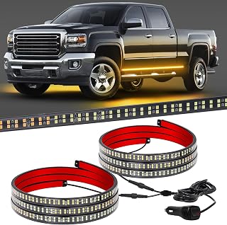 XRIDONSEN 2PCS 70 inch Running Board Light Strip Amber Strobe Lights