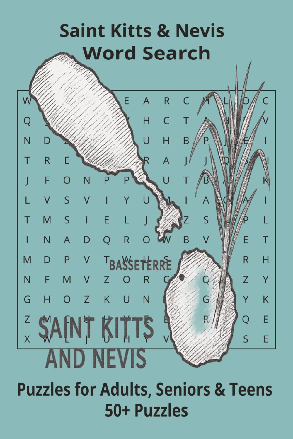 Country Saint Kitts & Nevis Word Searches: Puzzle Book 6x9”, 111 pages, 50+ Puzzles,… Gift for ;Travellers, Study, during Vacation, Holiday or Time to Relax