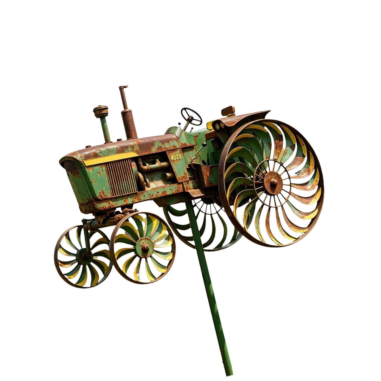 Distressed Iron Farm Equipment Windmill Display Great for Retro Landscaping Rural Landscape Windmill Centerpiece